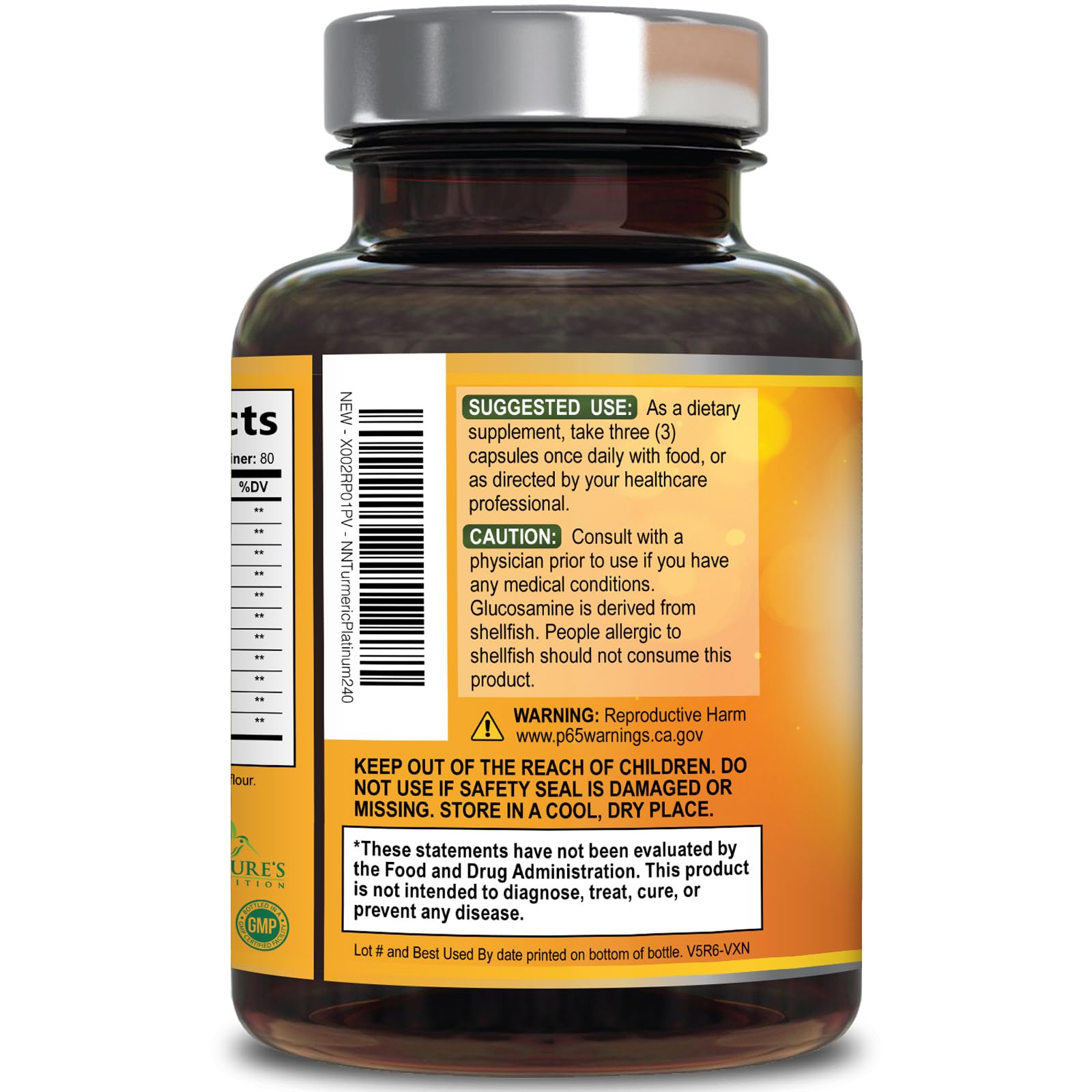 Turmeric Curcumin Capsules with Glucosamine, Ginger & MSM


