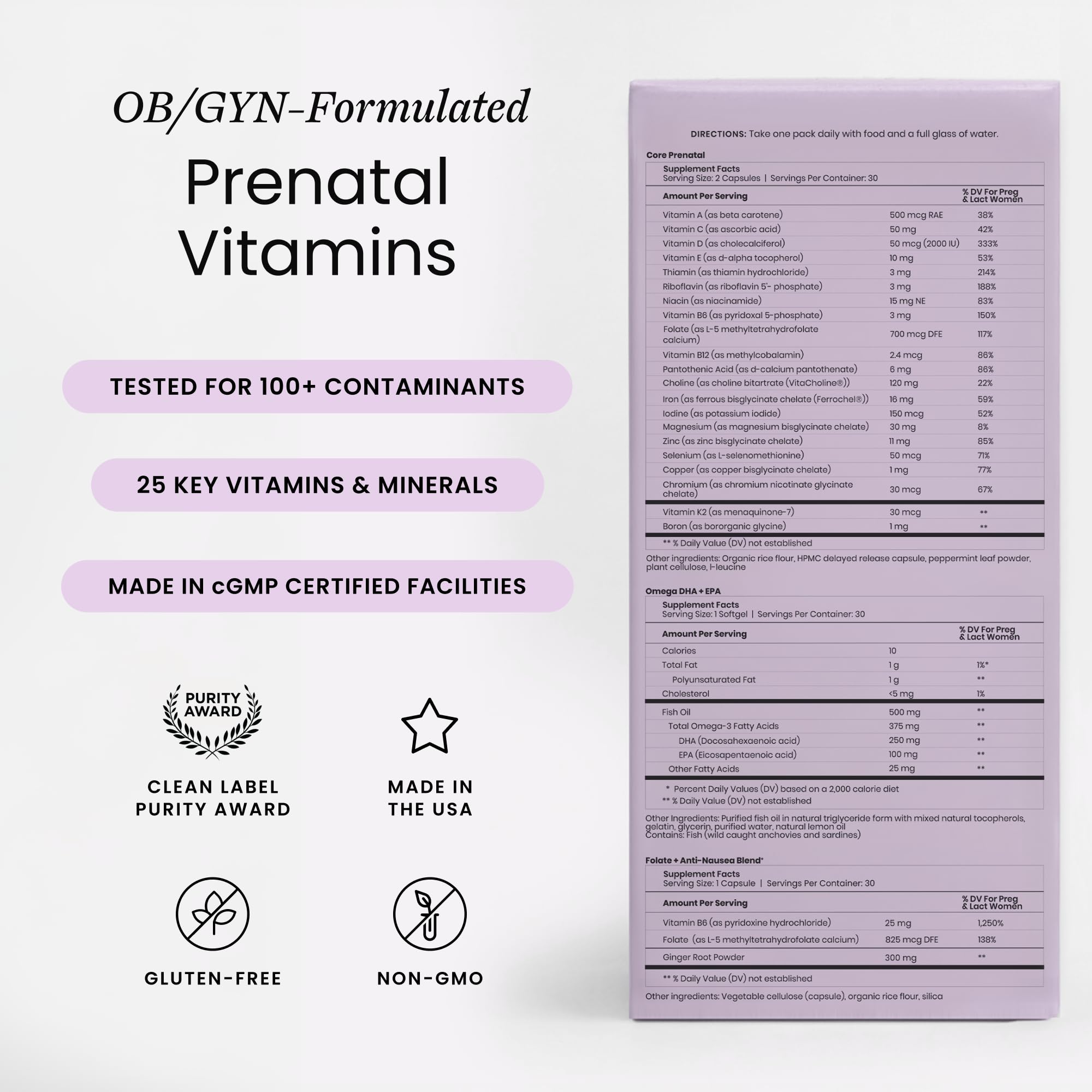 Perelel Prenatal Multivitamin with Folate & Omega-3

