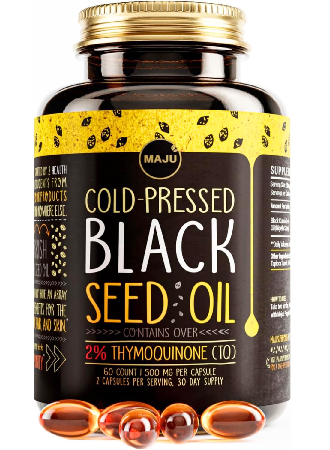Maju Black Seed Oil Capsules | Cold Pressed 2% Thymoquinone

