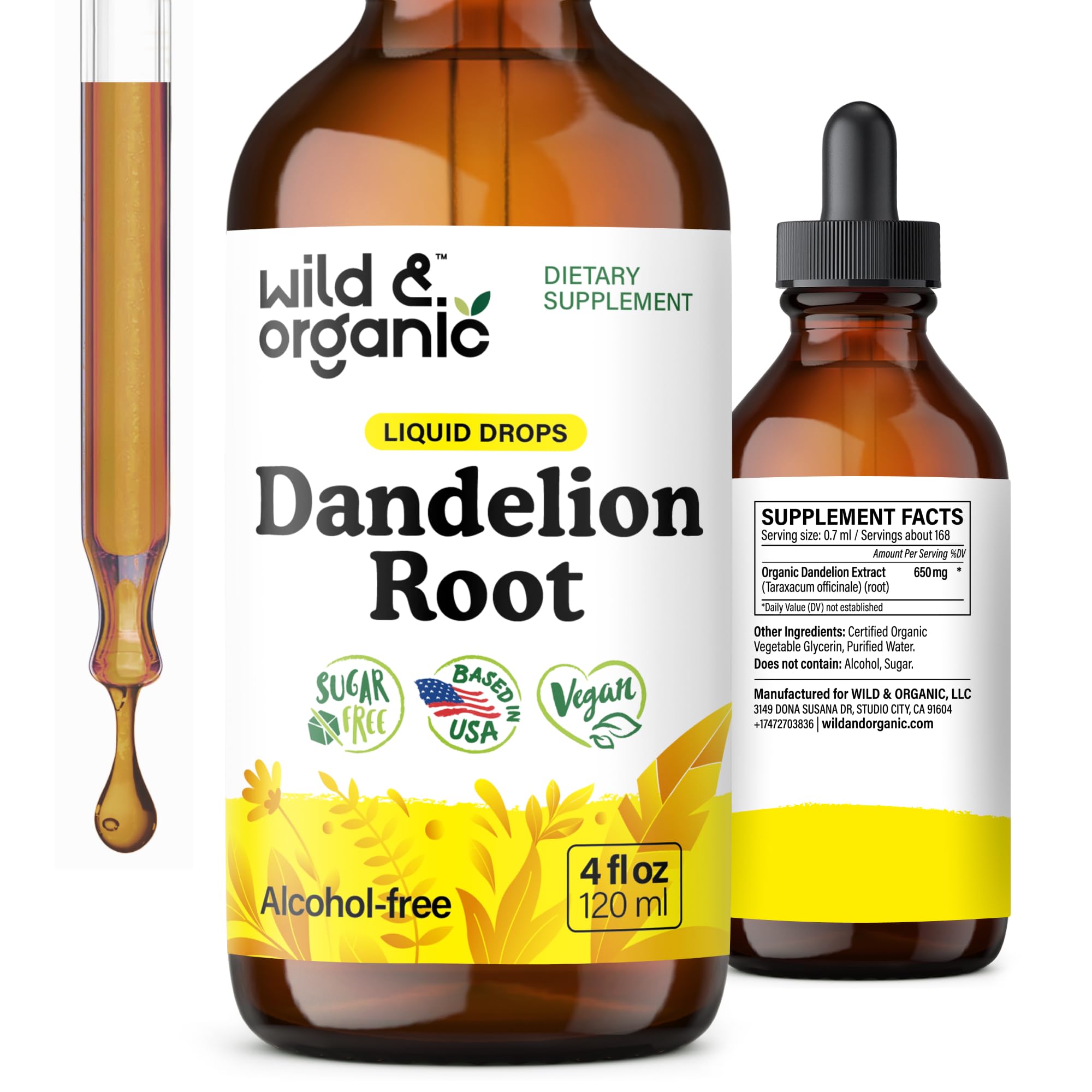 Dandelion Root Extract Drops - Wild & Organic Liver Support

