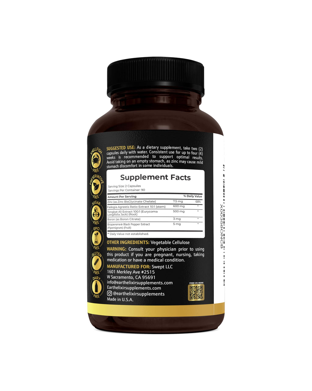 Earth Elixir Fadogia Agrestis Tongkat Ali Testosterone

