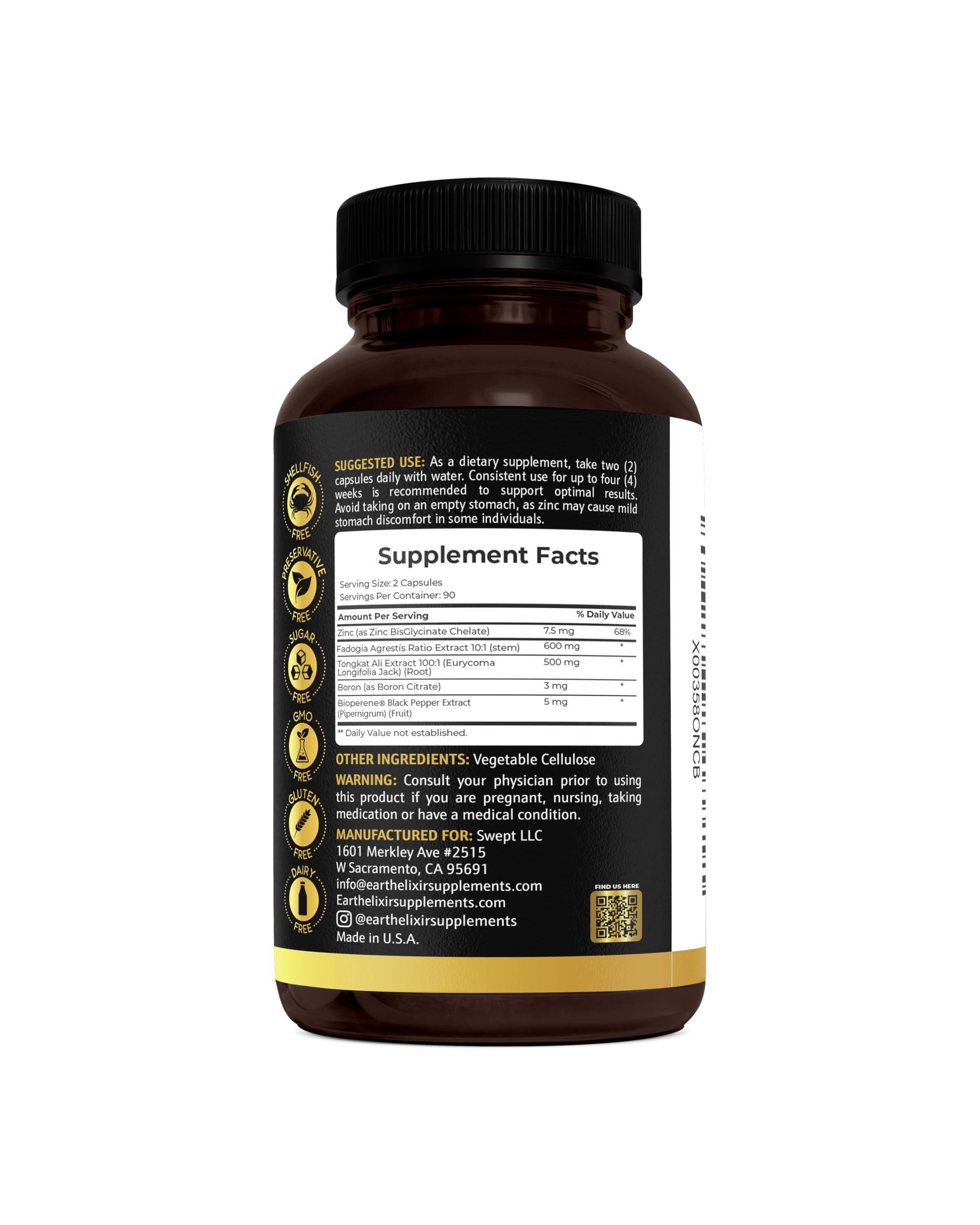 Earth Elixir Fadogia Agrestis Tongkat Ali Testosterone

