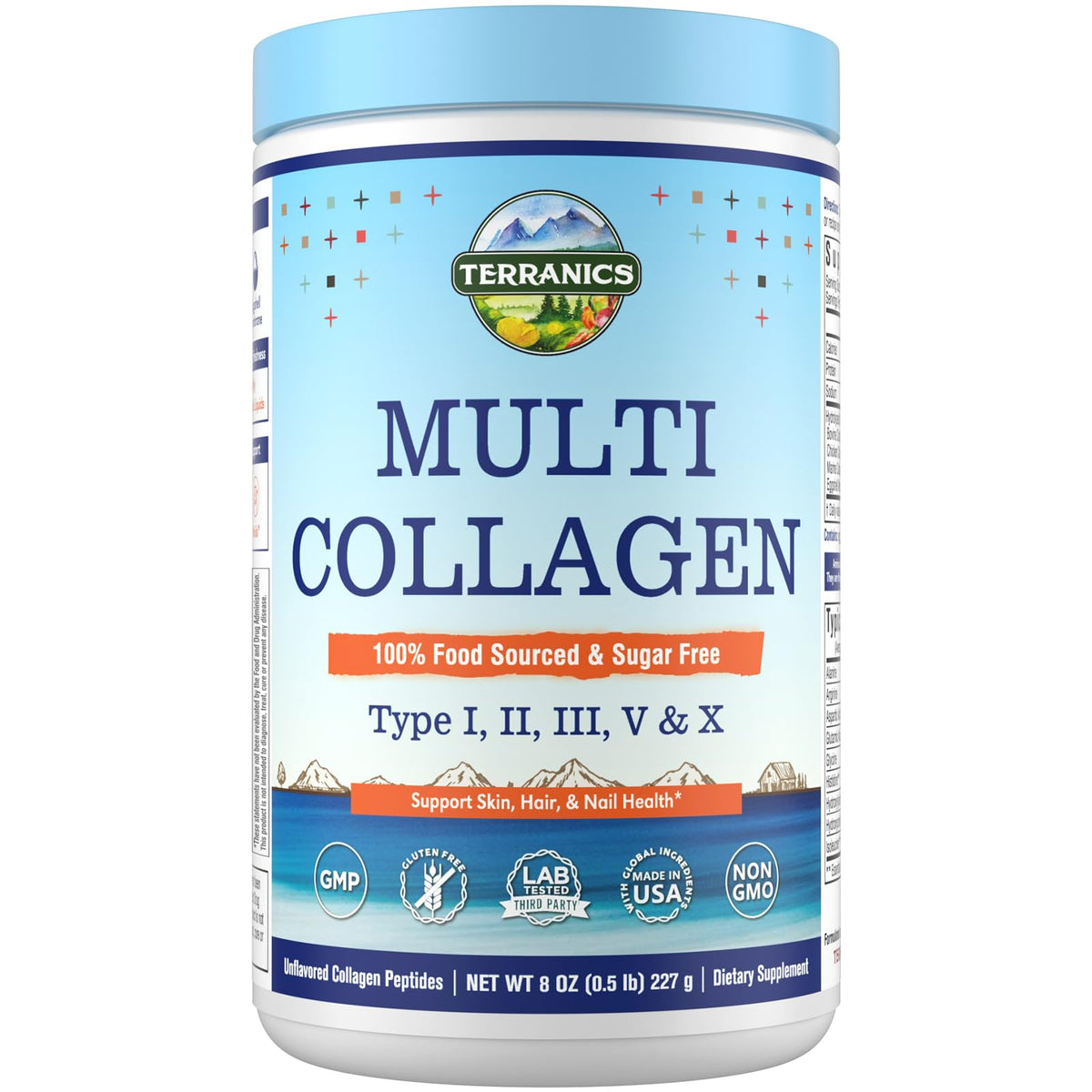 Terranics Multi Collagen Peptides Powder Unflavored Type I-X