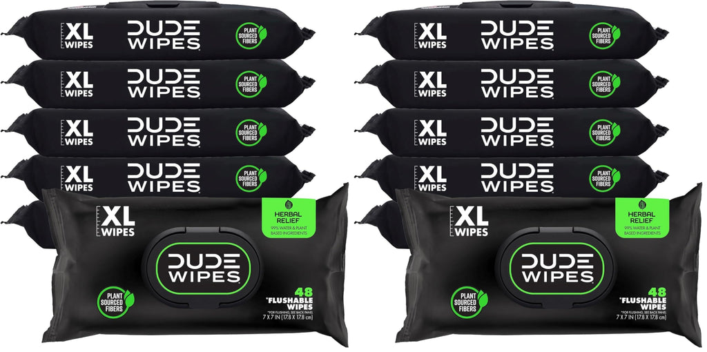 DUDE Wipes Flushable Extra-Large Wet Wipes for Sensitive Skin