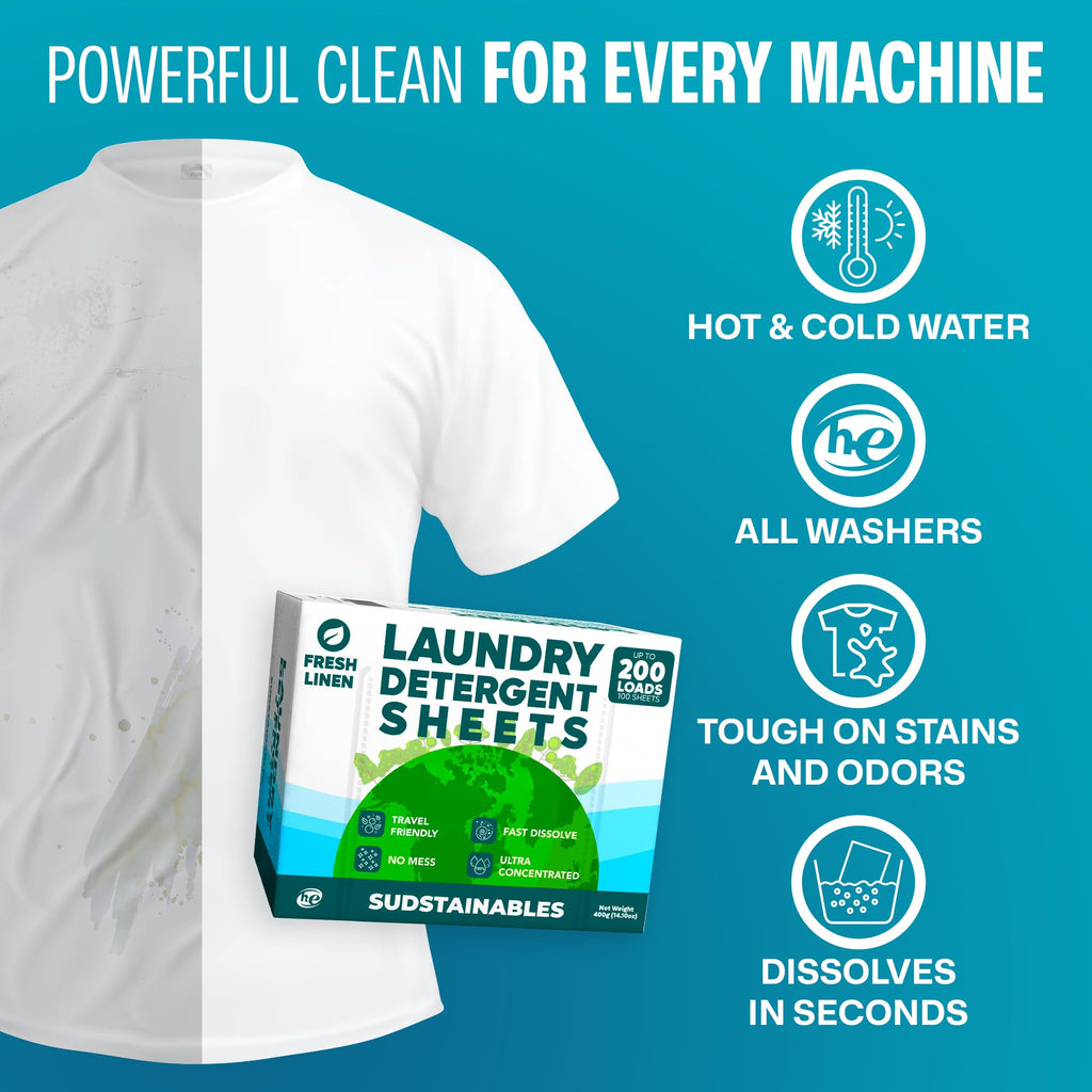 Sudstainables Laundry Detergent Sheets – Dissolvable Clean

