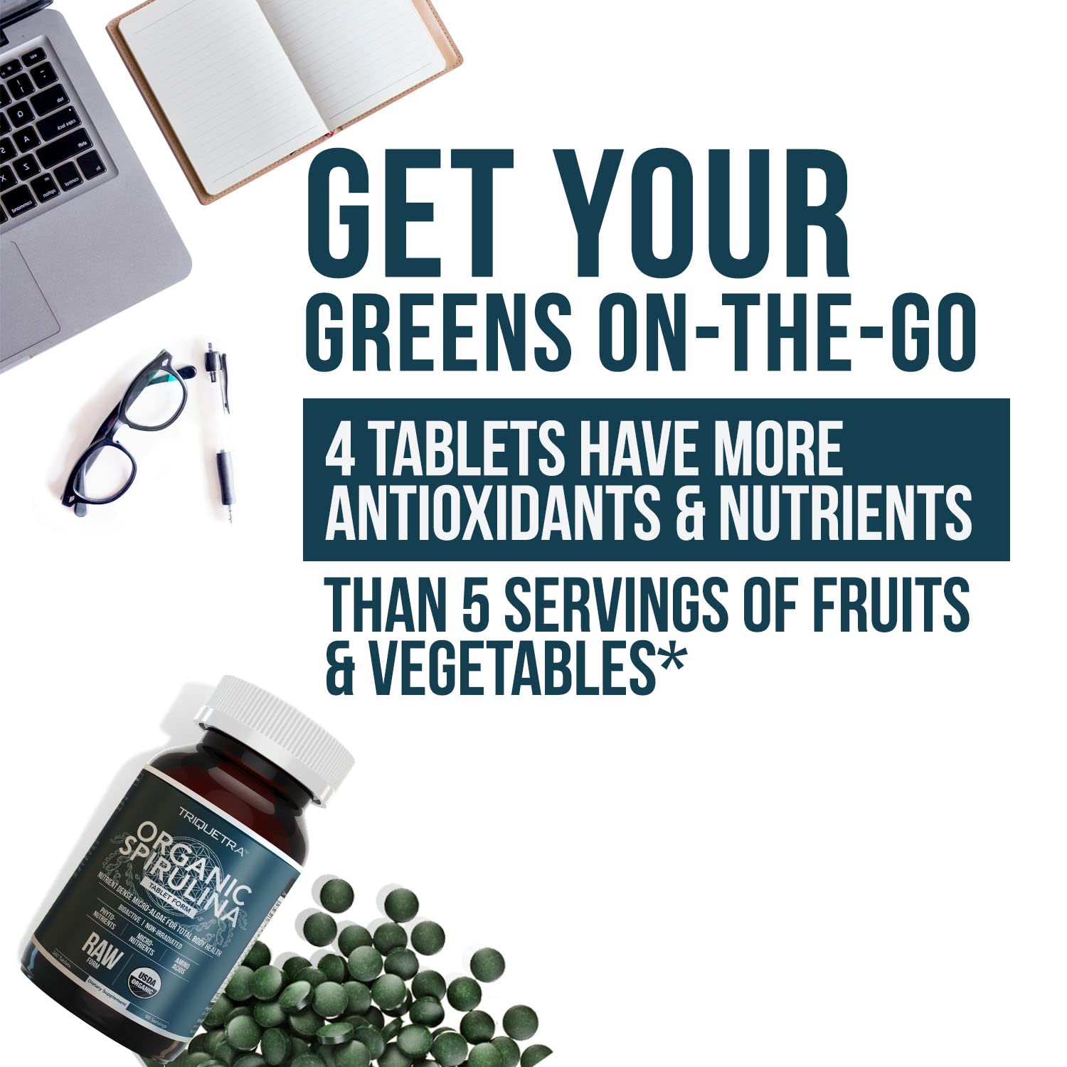 Parry Organic Spirulina Tablets - Raw Nutrient Dense

