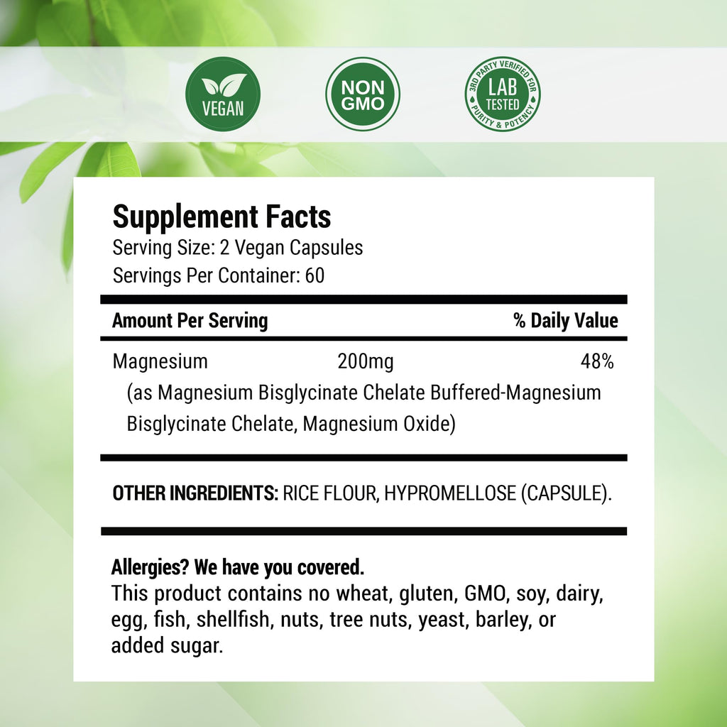 Nested Naturals Magnesium Glycinate Chelate Supplement for Relaxation

