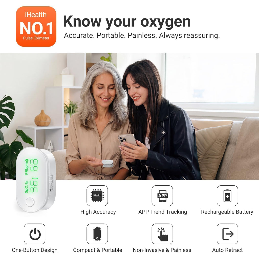 iHealth Rechargeable Pulse Oximeter with Bluetooth

