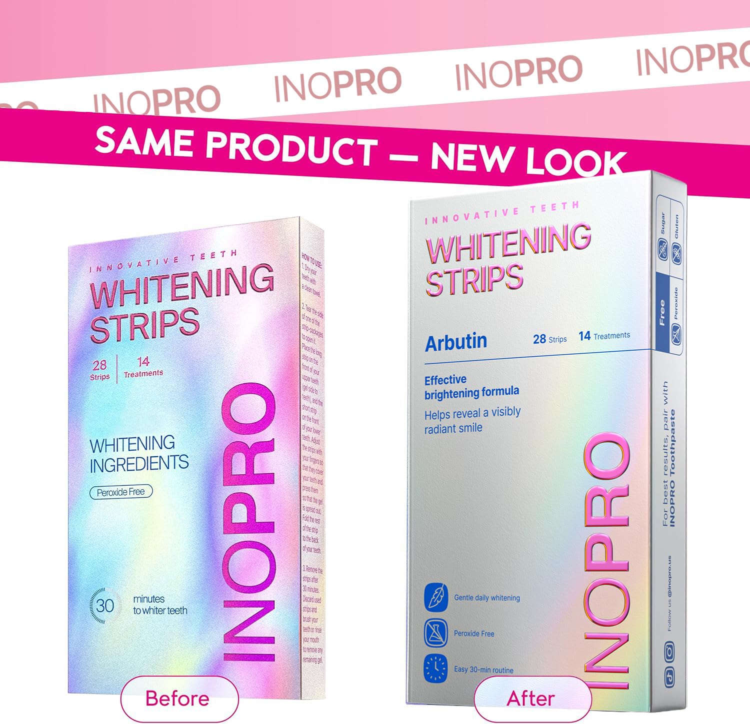 InoPro Teeth Whitening Strips Kit – Enamel Safe

