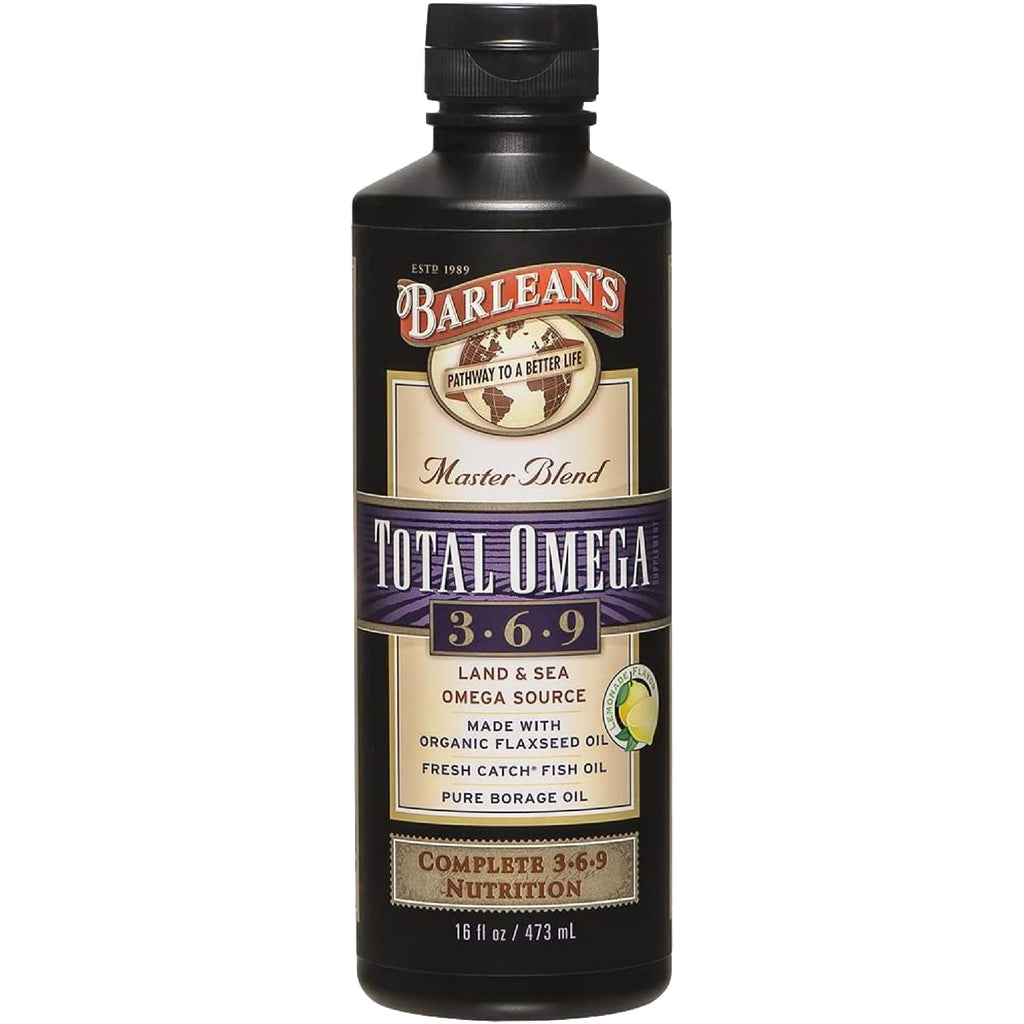 Barlean's Total Omega-3-6-9 Liquid Fish Oil with Borage & Flaxseed
