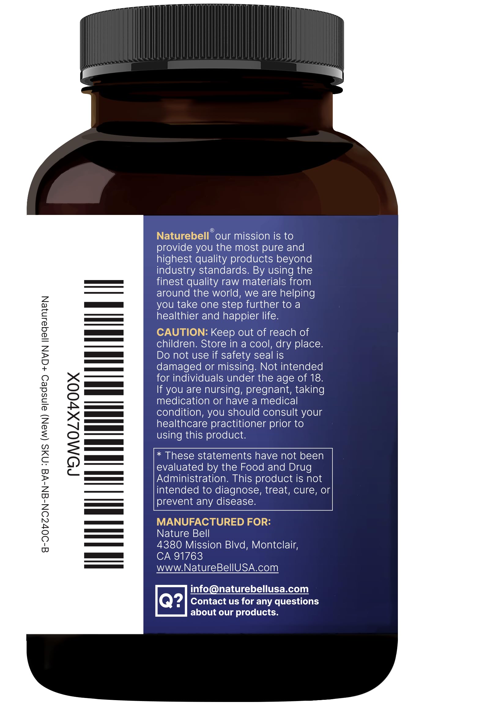 NatureBell NAD+ 11-in-1 Complex Non-GMO Supplement

