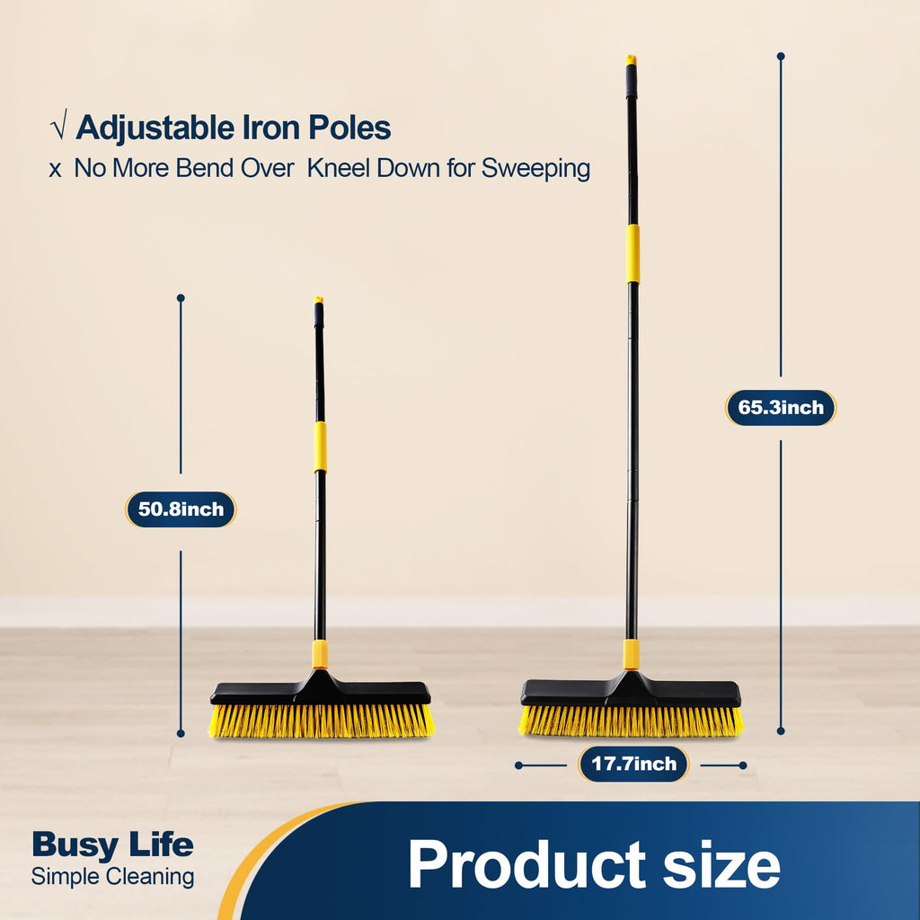 Yocada Heavy-Duty Push Broom with Stiff Bristles

