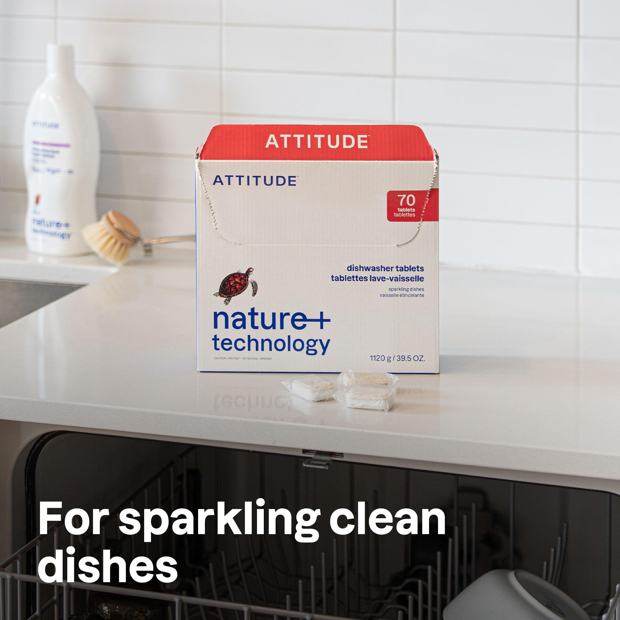 ATTITUDE Dishwasher Pods Plant-Based Vegan Phosphate-Free

