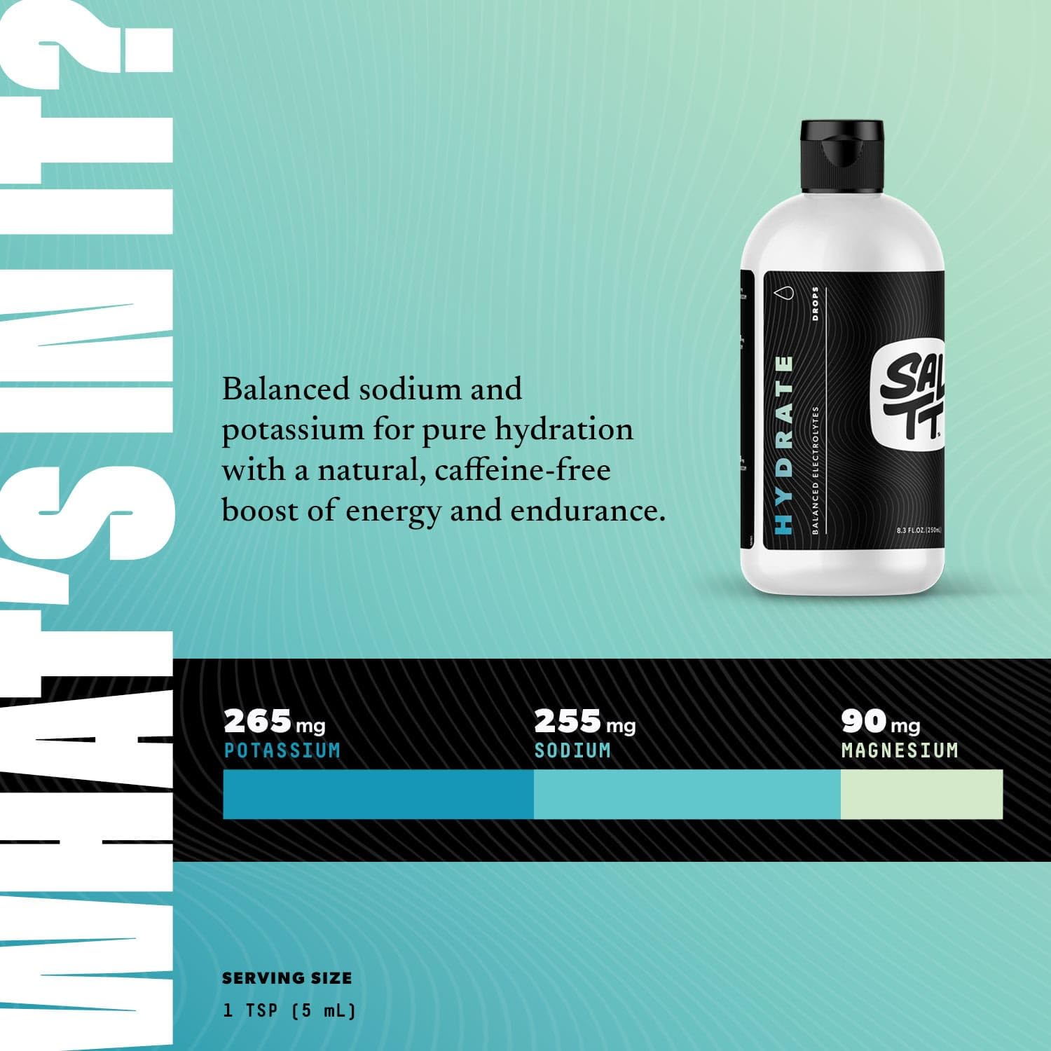 SALTT Hydrate Electrolyte Drops Unflavored Hydration

