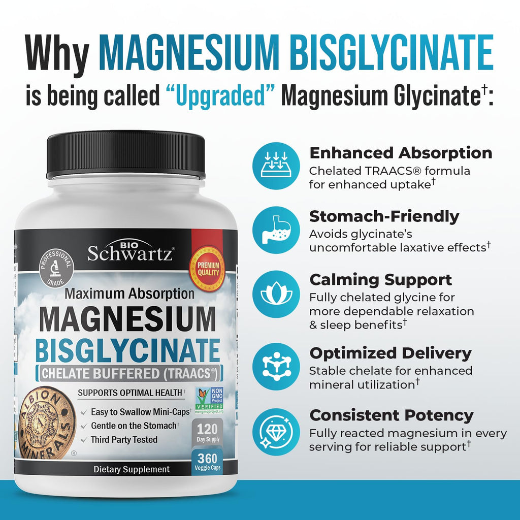 BioSchwartz Magnesium Bisglycinate Chelated Supplement

