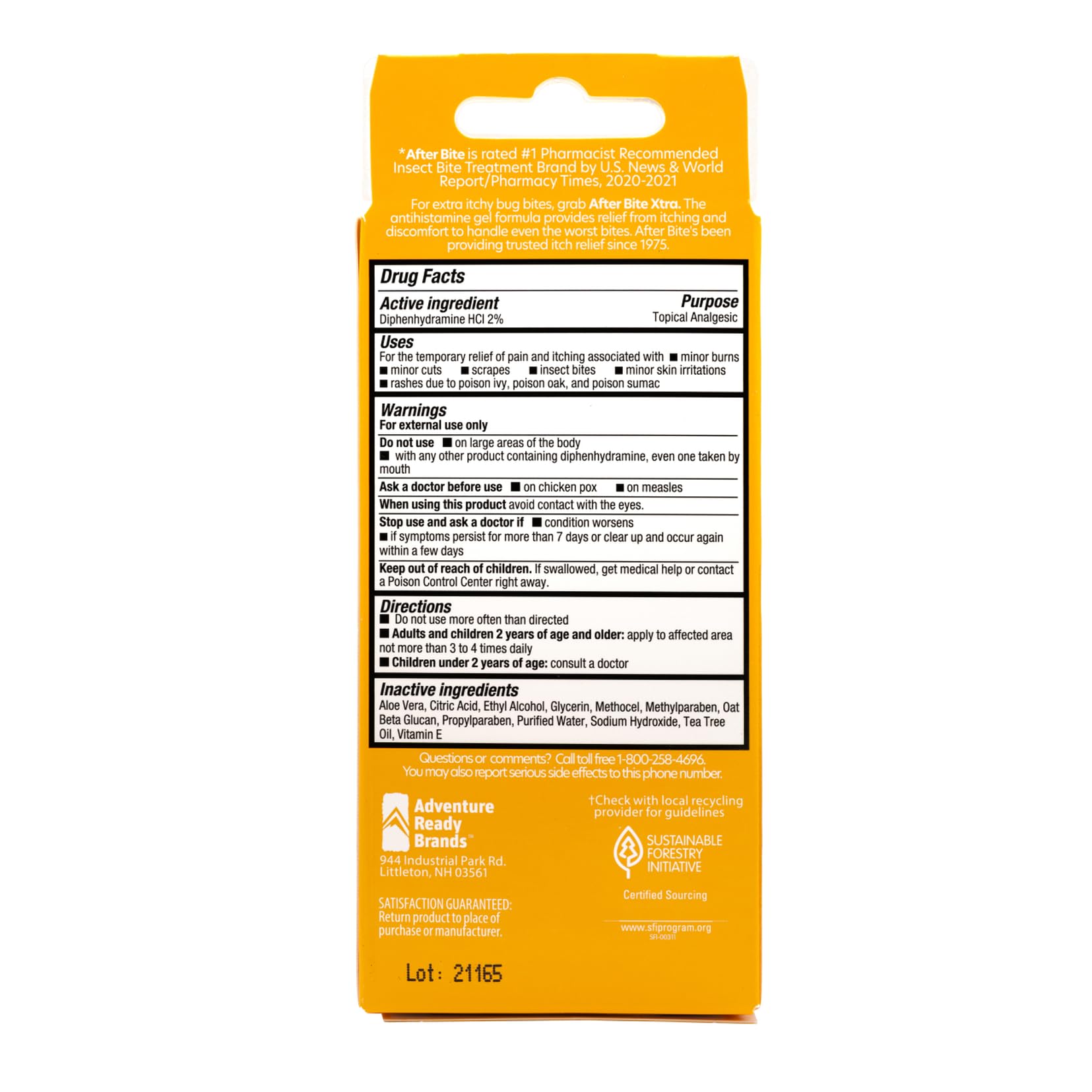After Bite Itch Relief Gel - Diphenhydramine HCl

