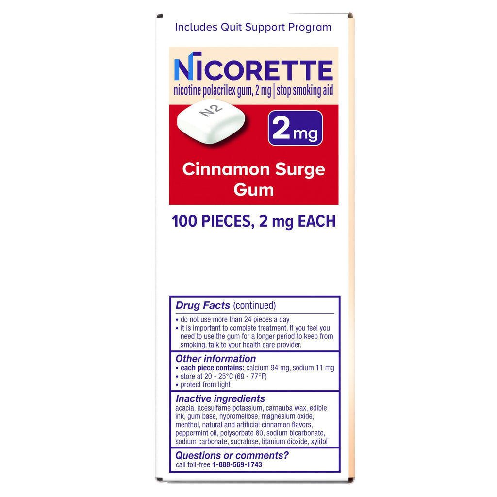 Nicorette Nicotine Gum Stop Smoking Aid

