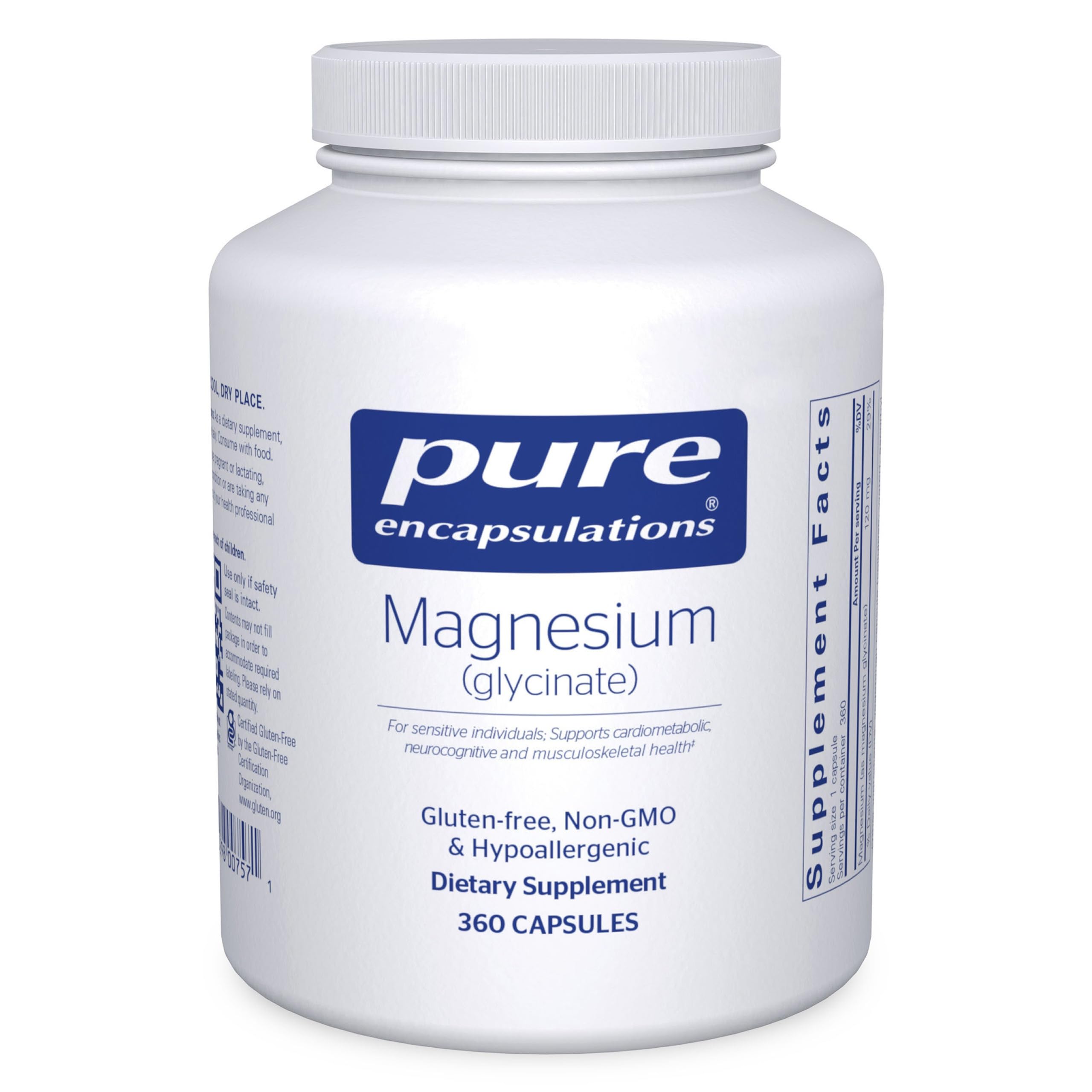 Pure Encapsulations Magnesium Glycinate Supplement for Stress Relief, Sleep & Heart Health