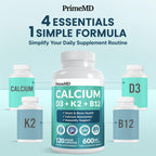 Calcium Citrate with D3 & K2 for Adults - Vegan Supplement

