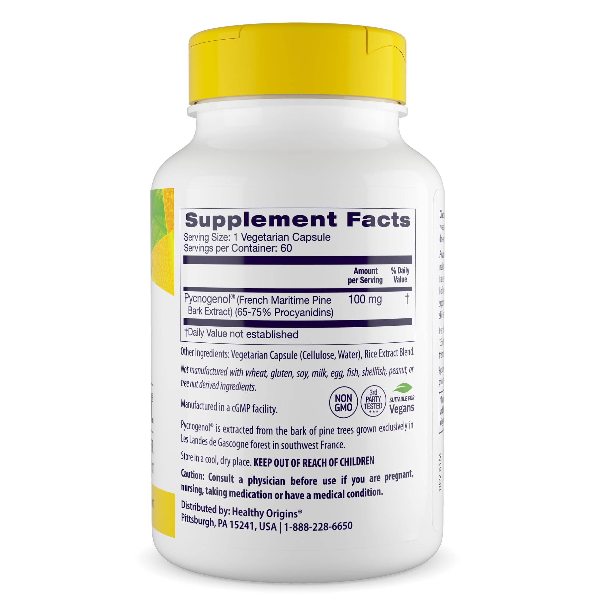 Healthy Origins Pycnogenol 100 mg Pine Bark Extract

