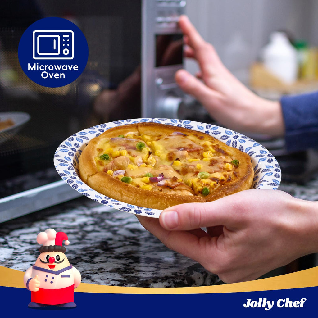 Disposable Paper Plates by JOLLY CHEF - Heavy-Duty

