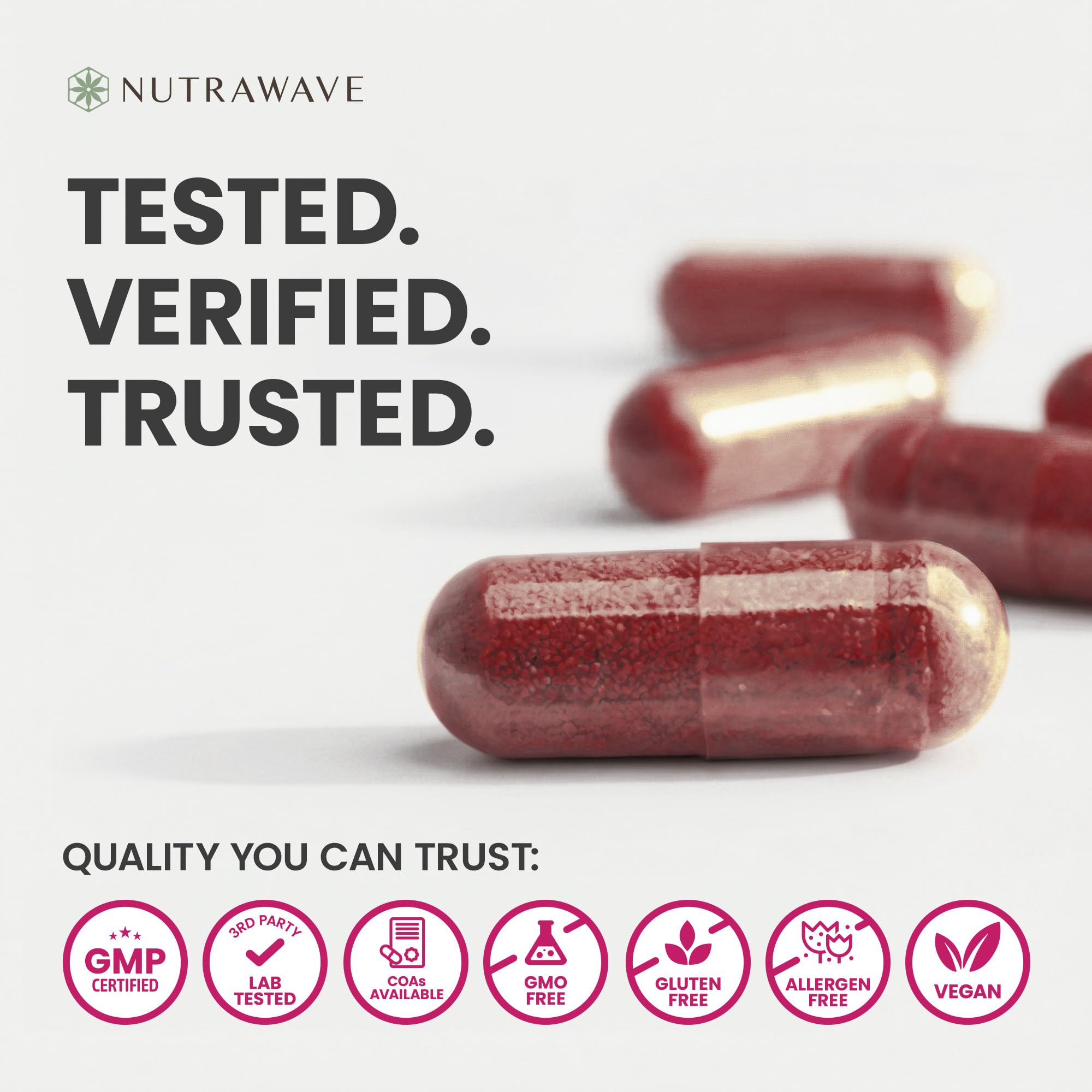 Nutra Wave Organic Beet Root Capsules Non-GMO Vegan

