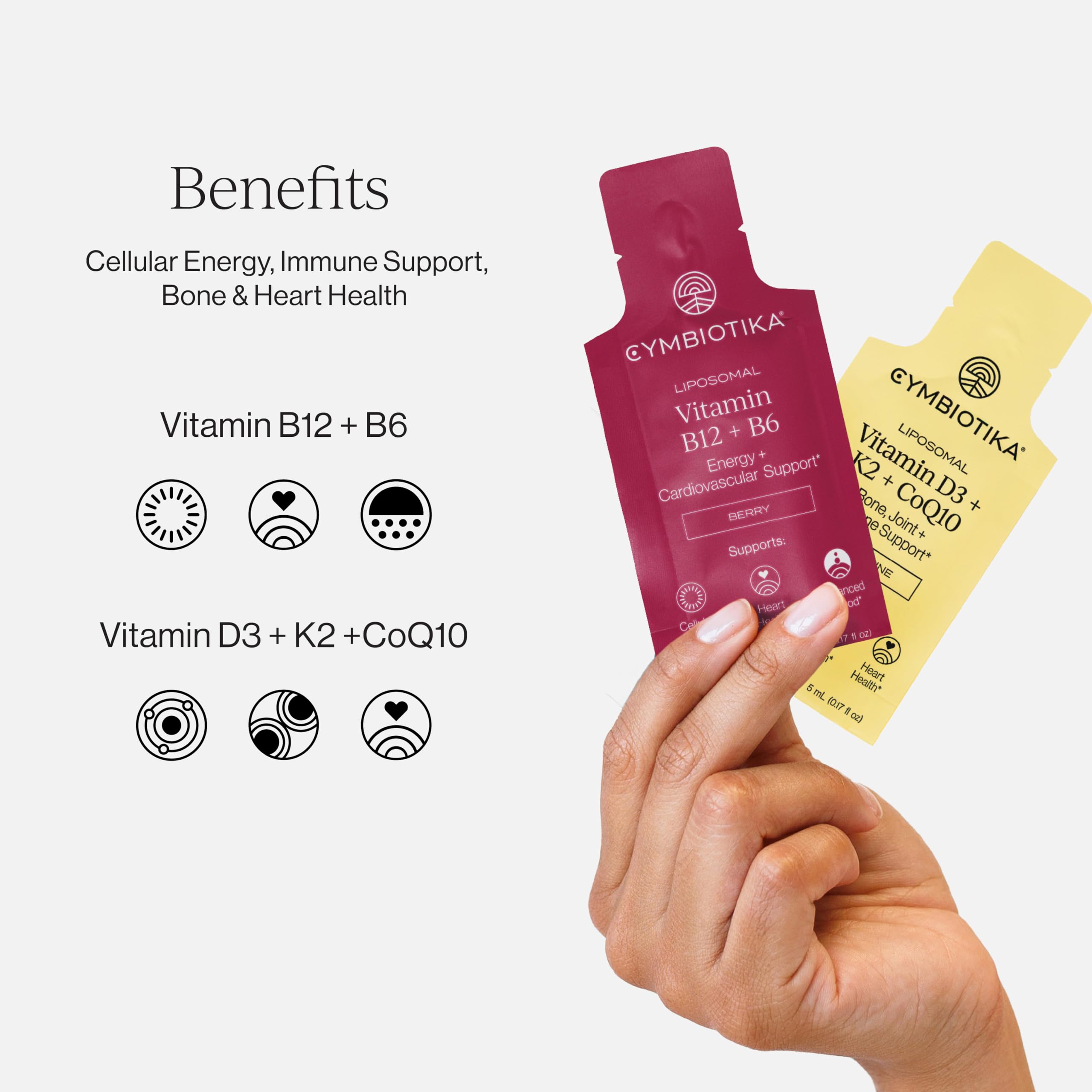 CYMBIOTIKA Liposomal B Vitamins with D3, K2 CoQ10

