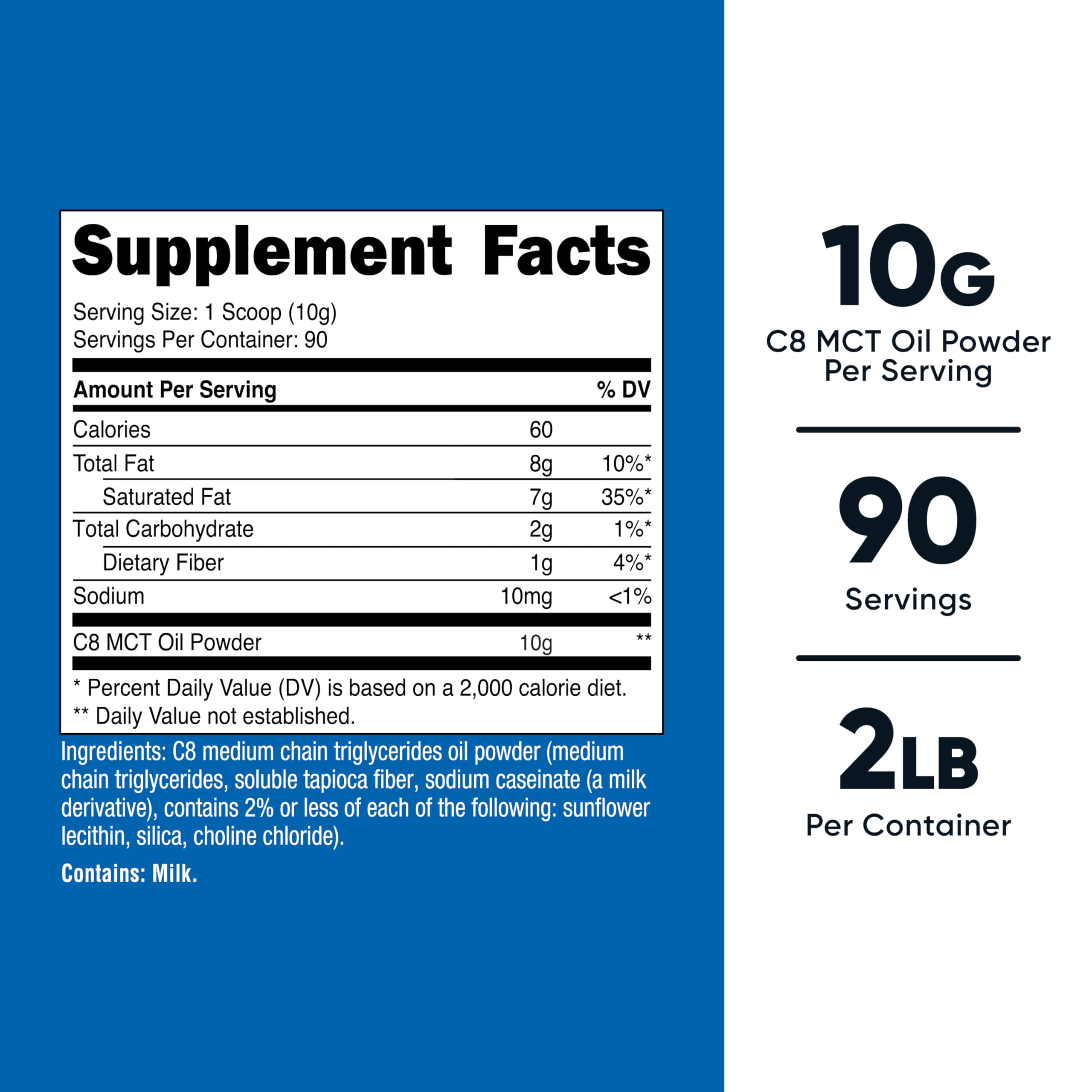 Nutricost C8 MCT Oil Powder 95% C8

