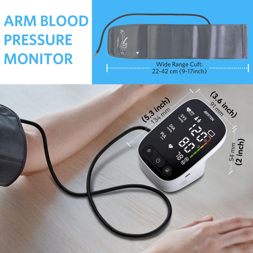 BESTEK Blood Pressure Monitor - Automatic Arm for Home Use

