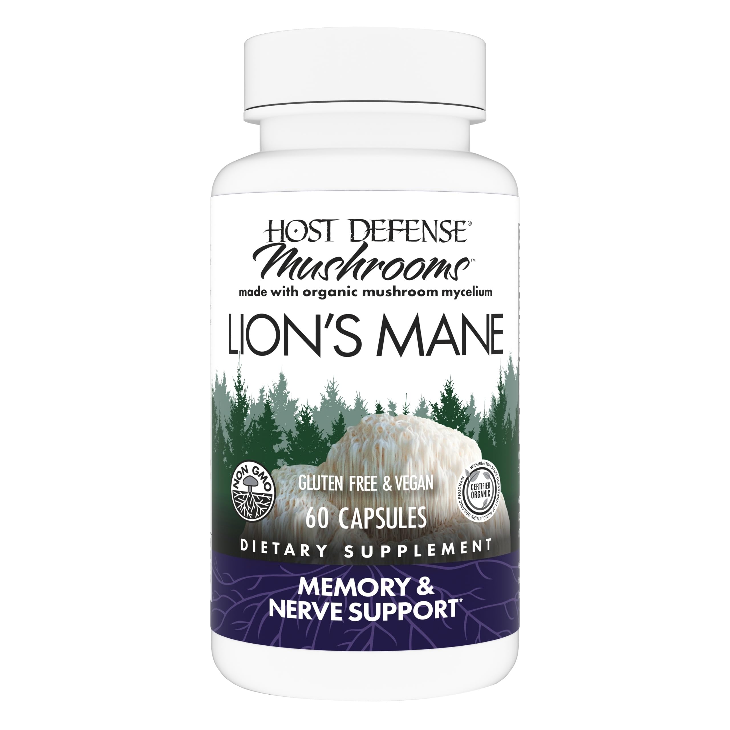 Host Defense Lion's Mane Mushroom Supplement for Brain Health
