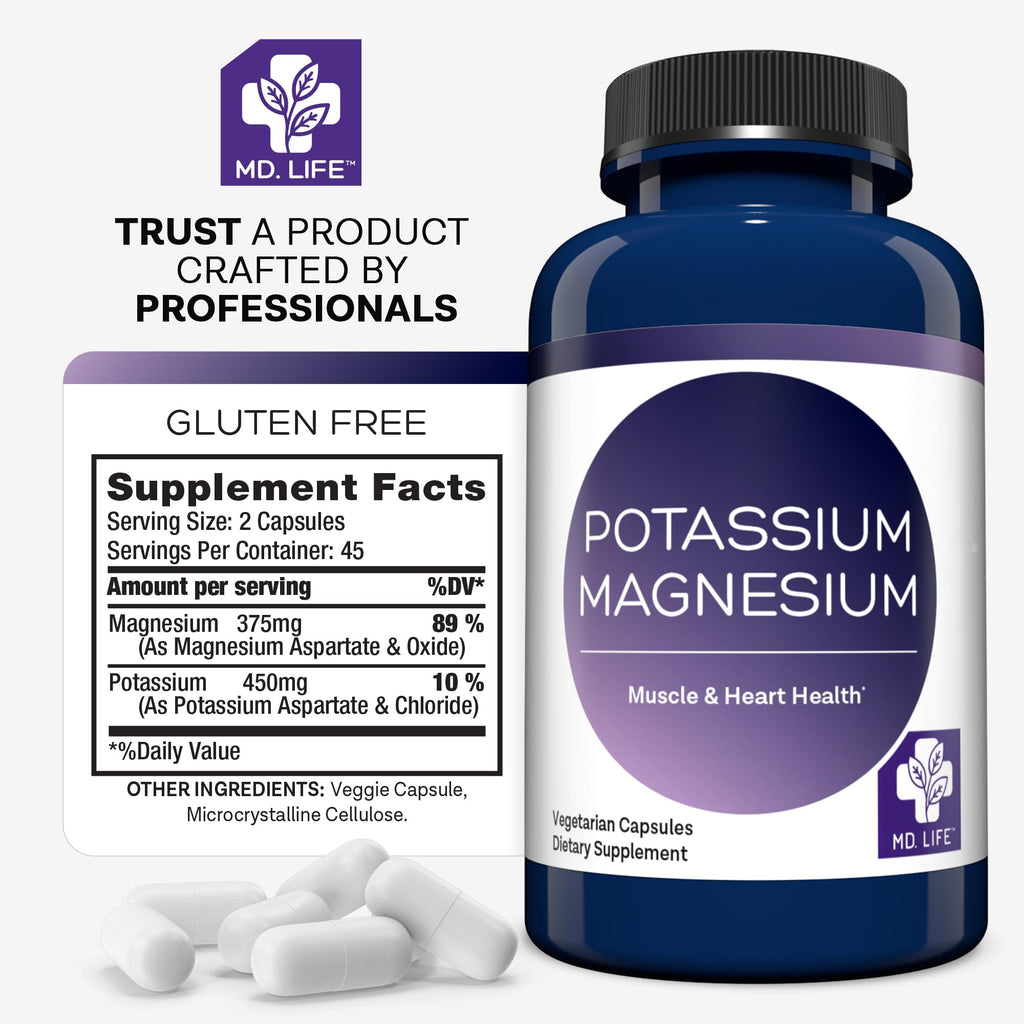 MD. Life Potassium Magnesium Supplement – High Absorption


