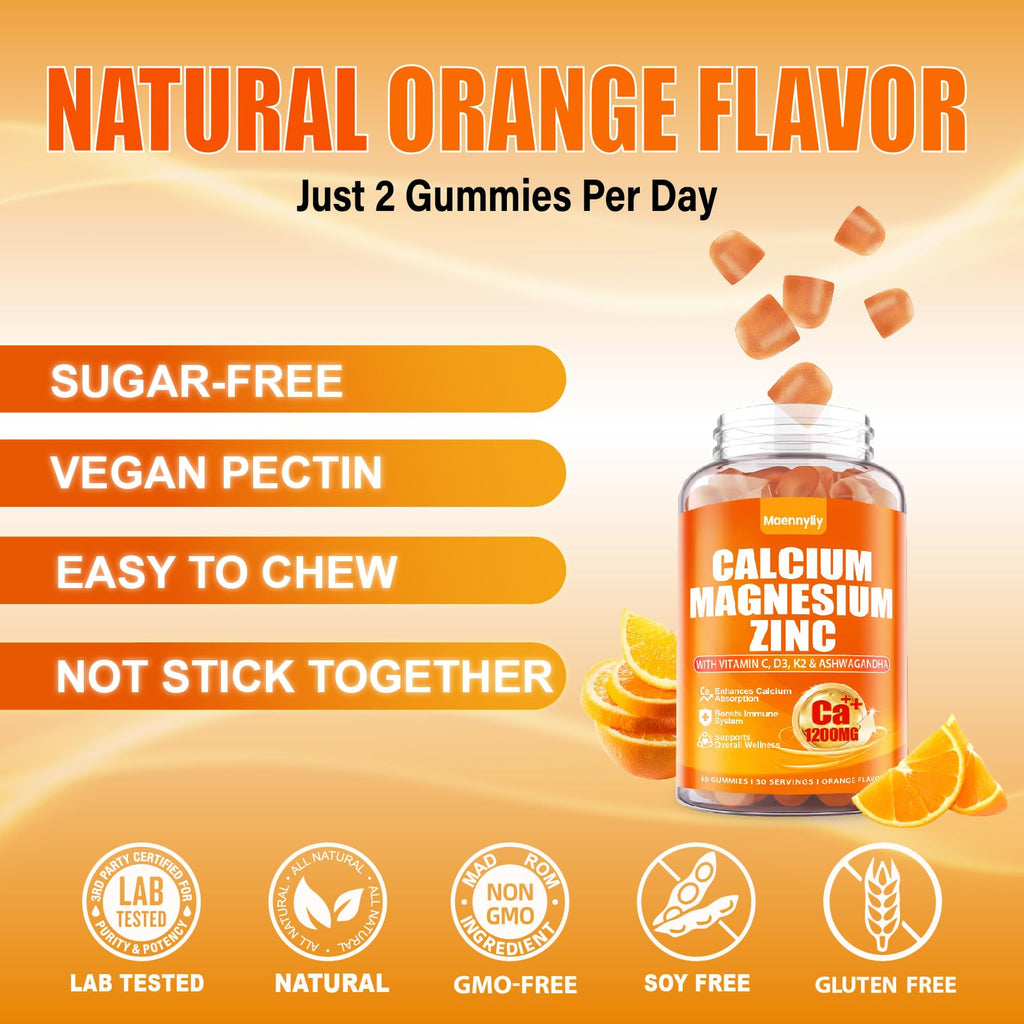 Calcium 1200 mg Gummies with Vitamin D3 for Adults

