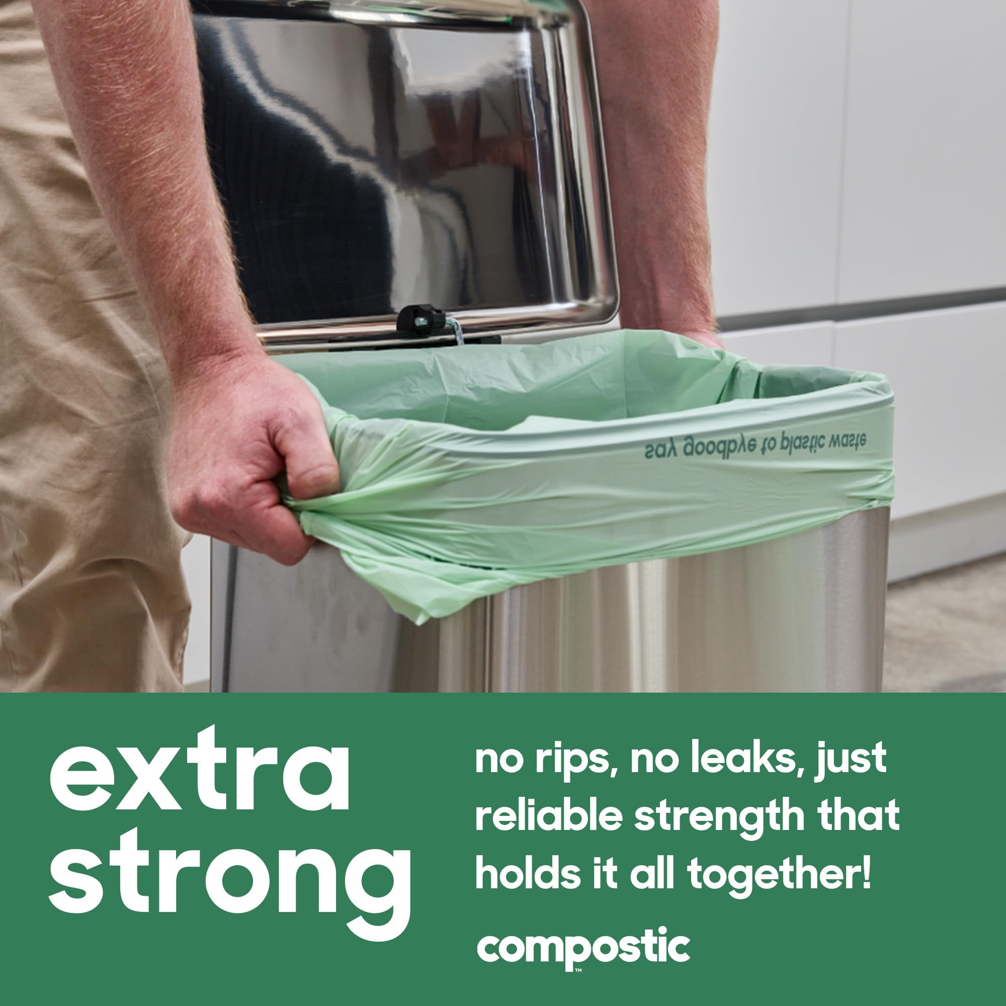 Compostic Compostable Trash Bags Extra Strong Plant-Based

