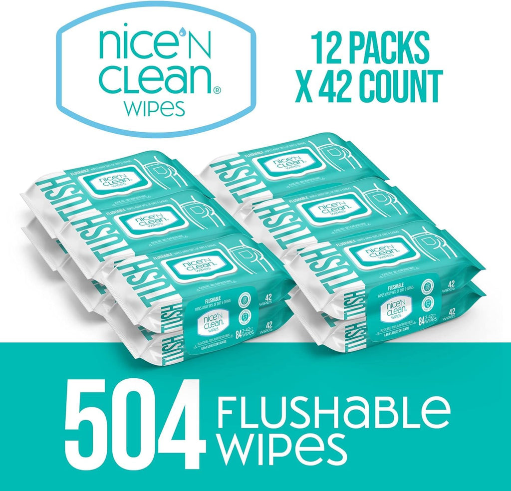Nice 'N Clean Flushable Wipes - Plant-Based Fibers


