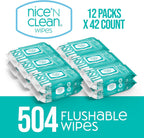 Nice 'N Clean Flushable Wipes - Plant-Based Fibers

