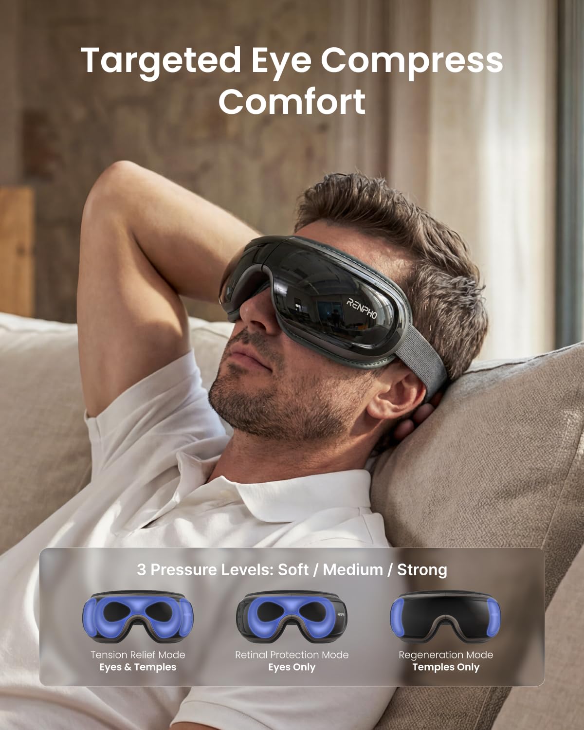 RENPHO Eye Massager with Heat and Cooling | Voice Control

