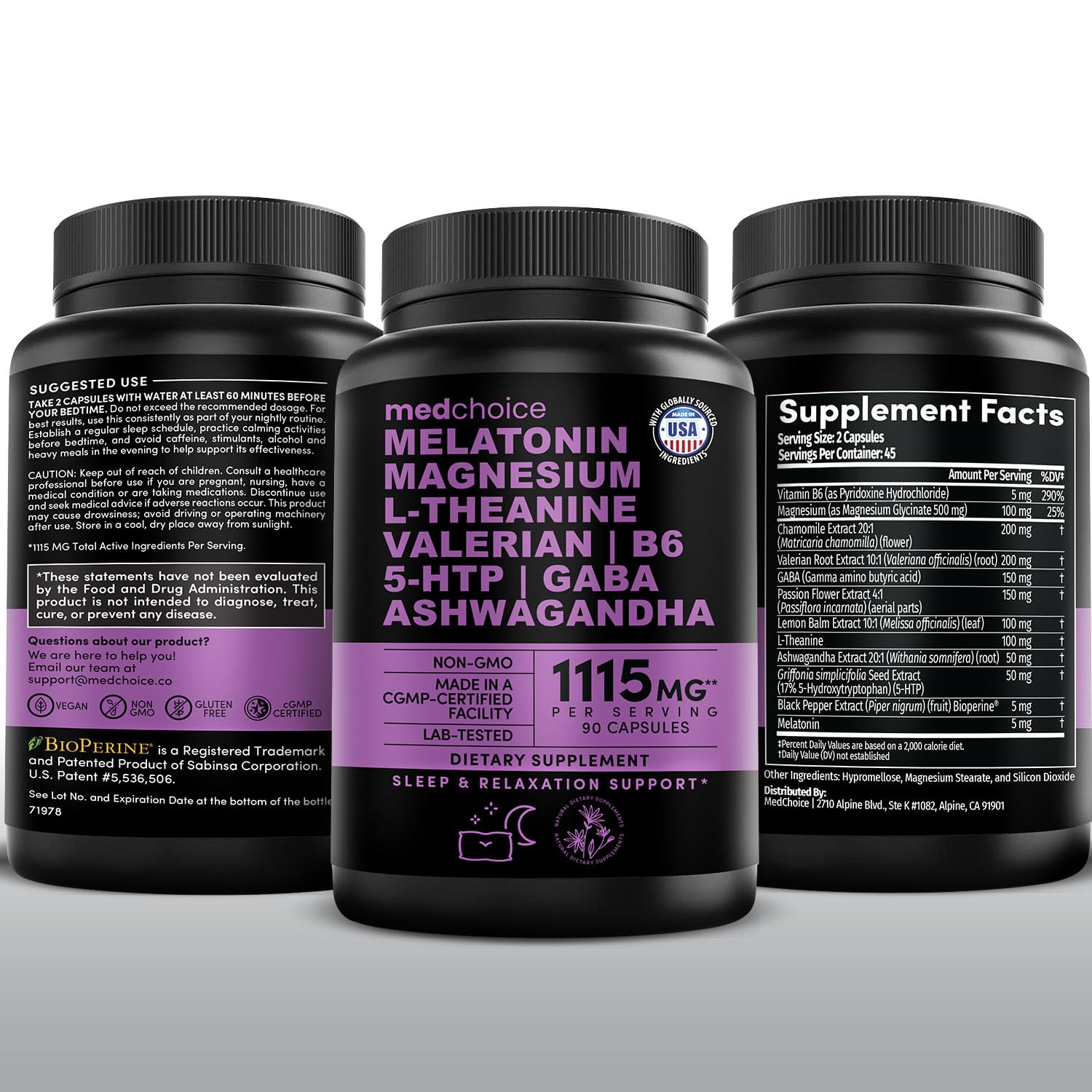 Melatonin Sleep Capsules – 12-in-1 Magnesium Glycinate Blend


