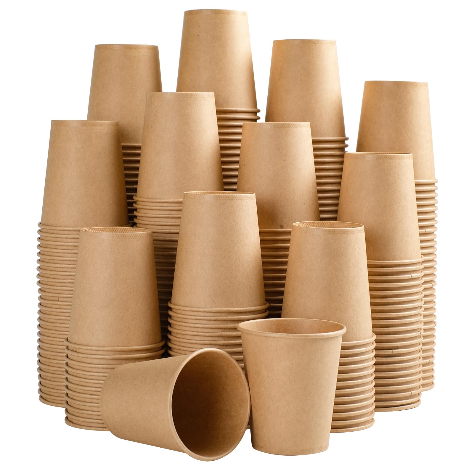 SIUQ Kraft Paper Cups Unbleached Disposable Drinking Cups