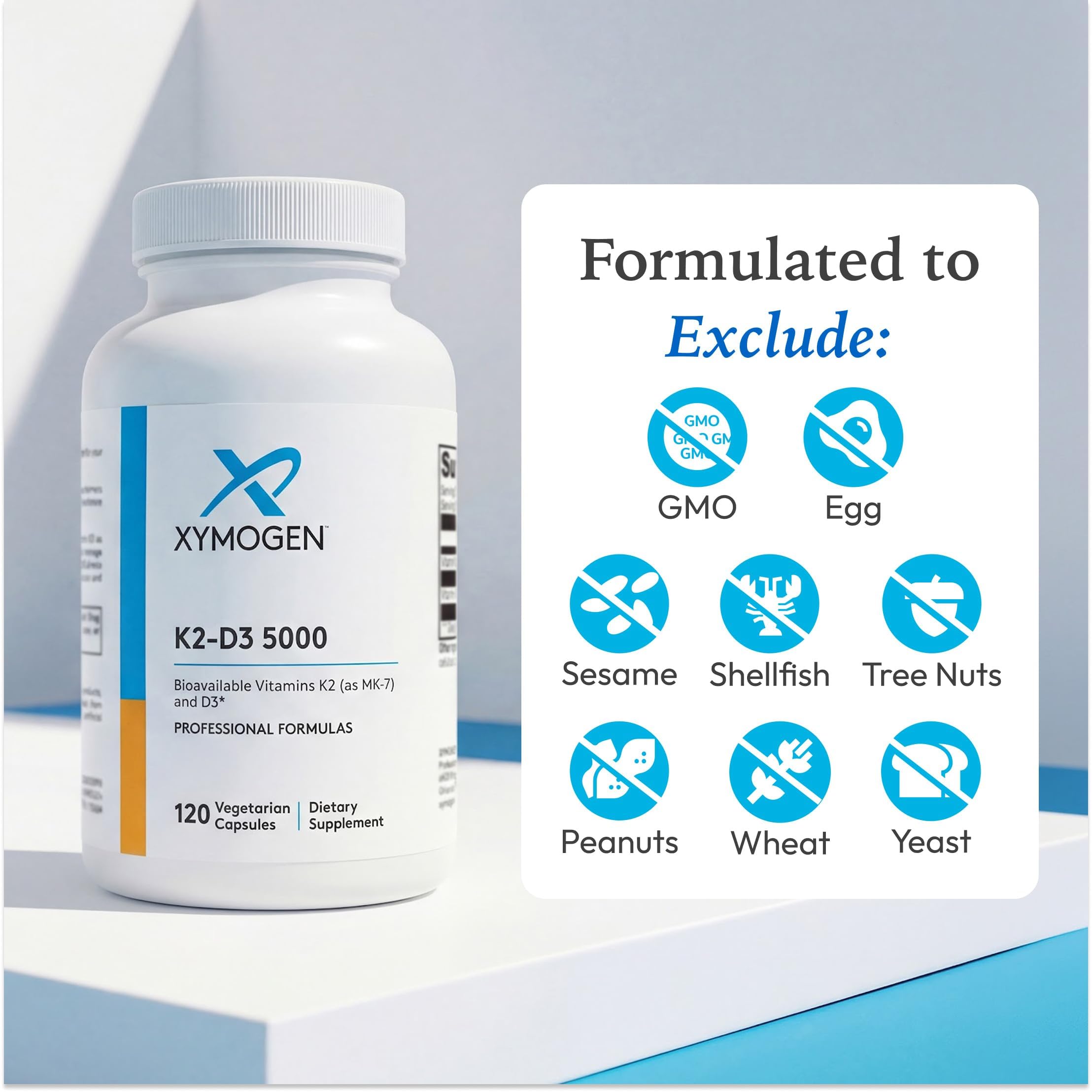 Vitamin D3 K2 XYMOGEN 5000 Supplement for Immune Support

