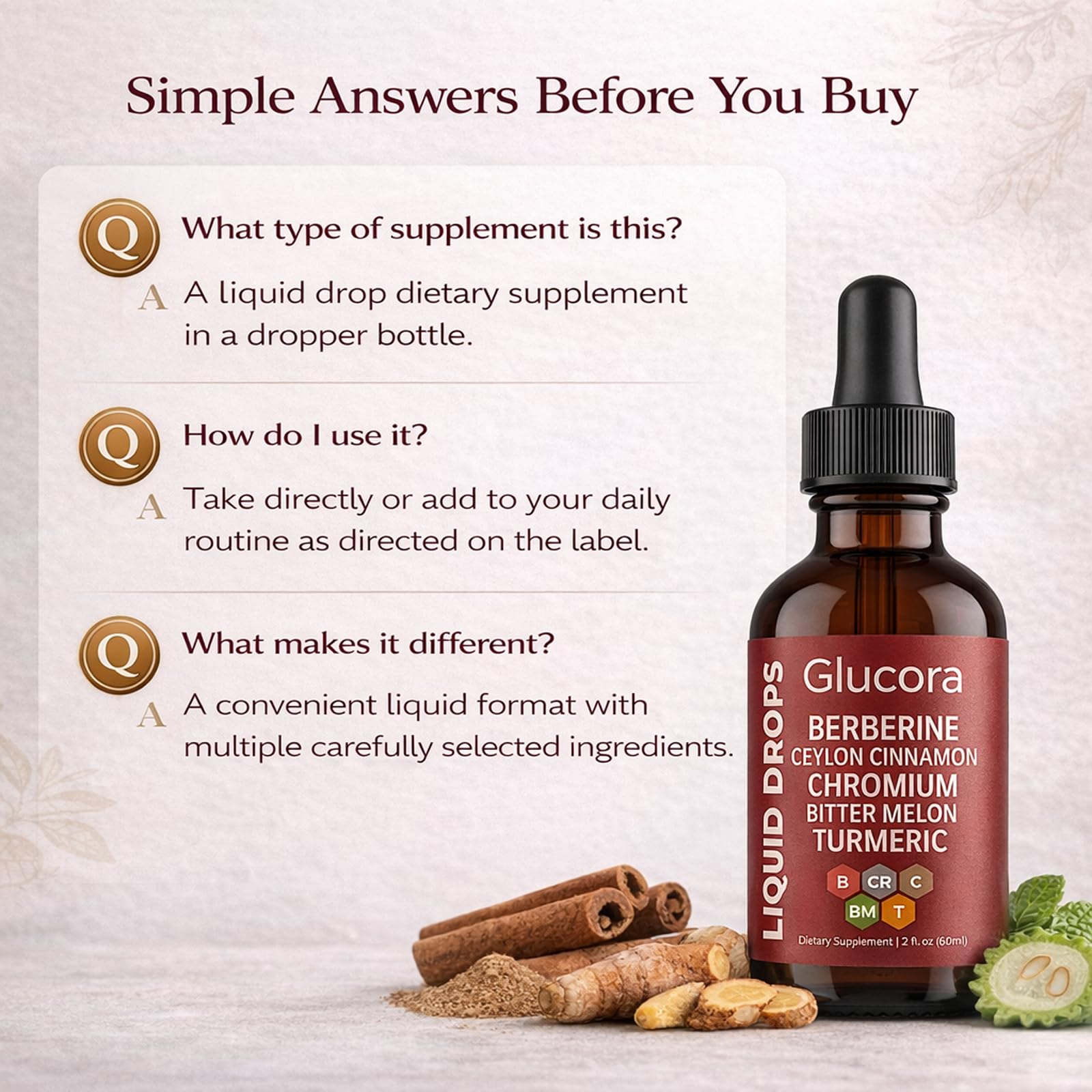 Glucora Berberina Liquida Drops | Botanical Supplement

