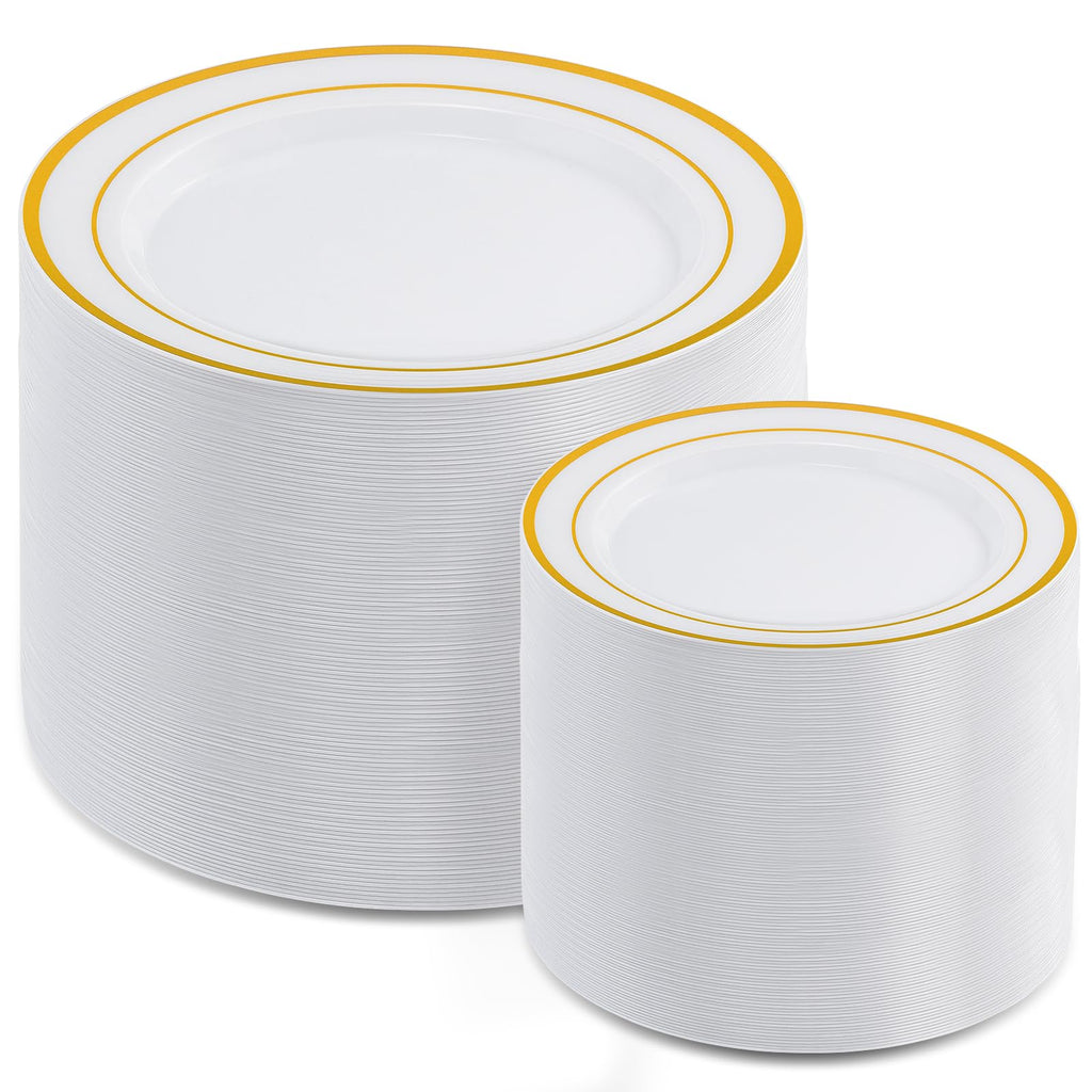 AOZITA Premium Heavy Duty Disposable Plates for Parties and Events