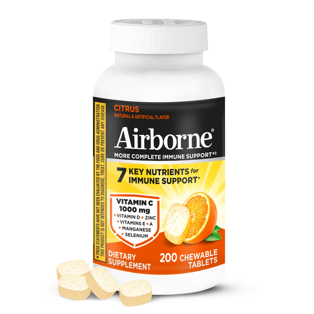 Airborne Immune Support Chewable Tablets Vitamin C 1000 mg

