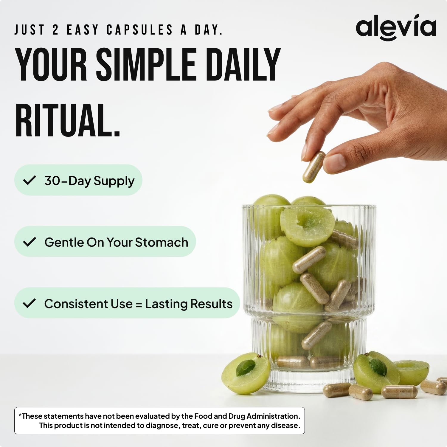 Alevia Organic Amla Capsules 1000mg | Indian Gooseberry

