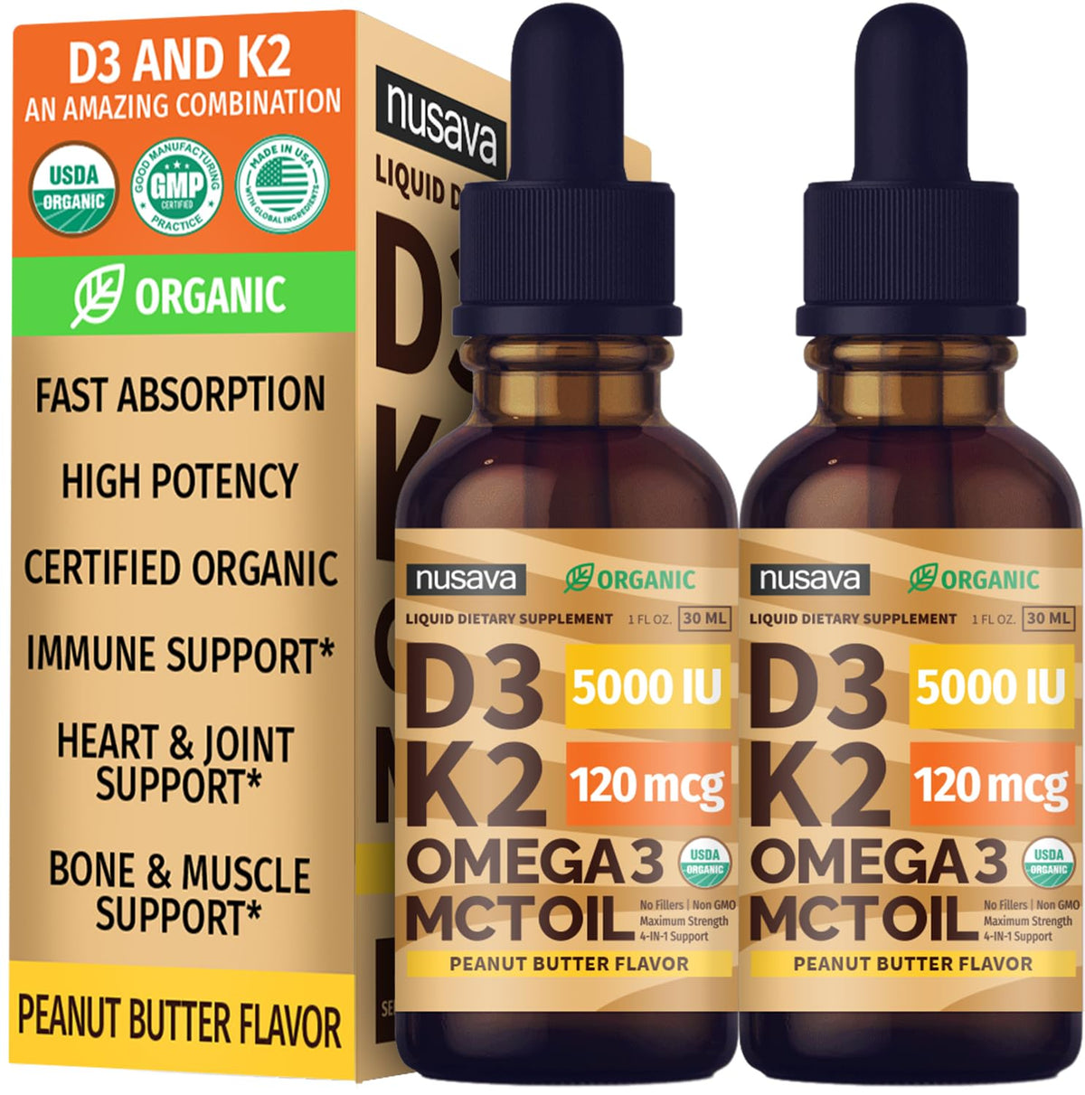Vitamin D3 K2 Liquid Drops with Omega-3