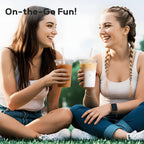 AOZITA Clear Plastic Cups with Lids and Straws - BPA-Free

