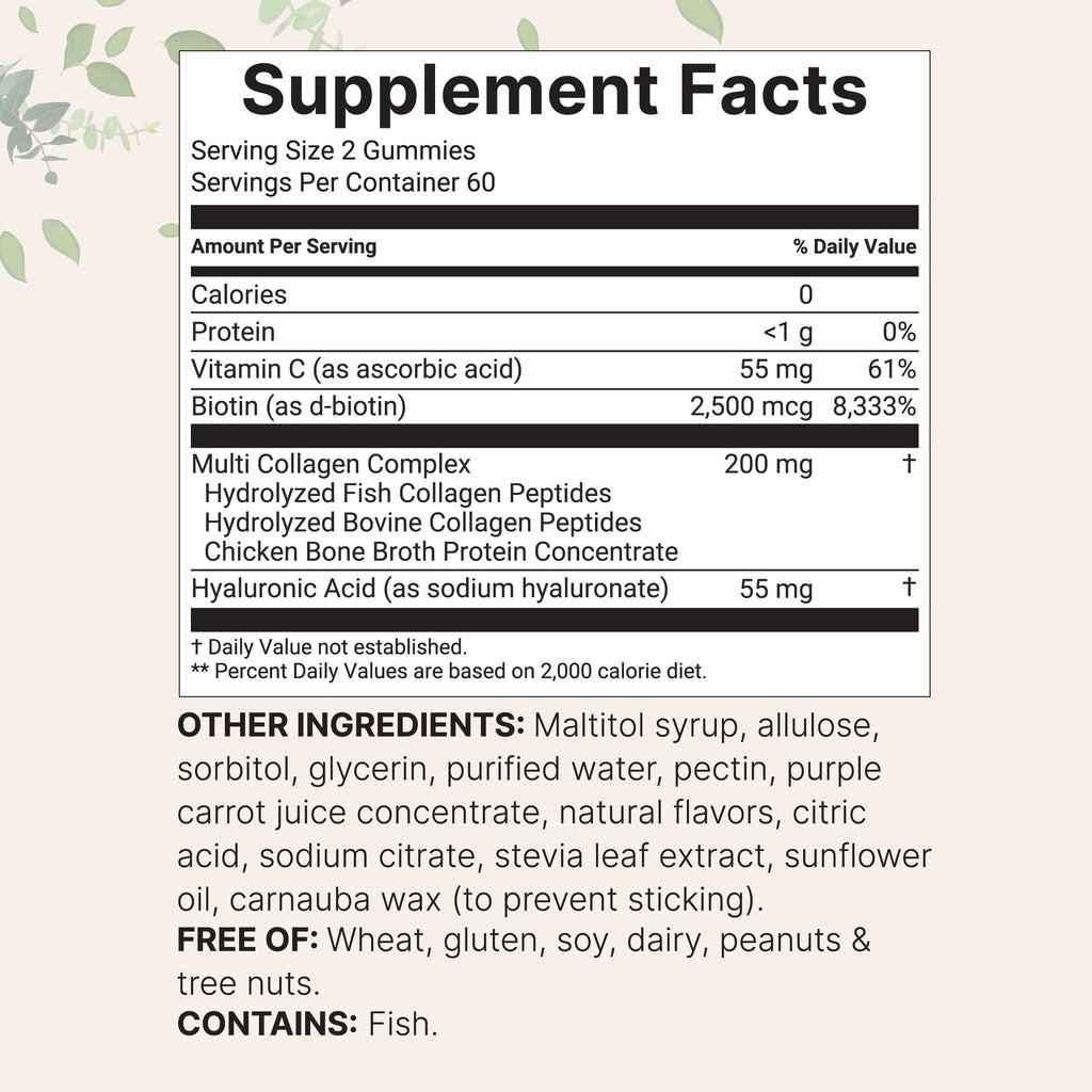 Micro Ingredients Multi Collagen Gummies | Chewable Collagen

