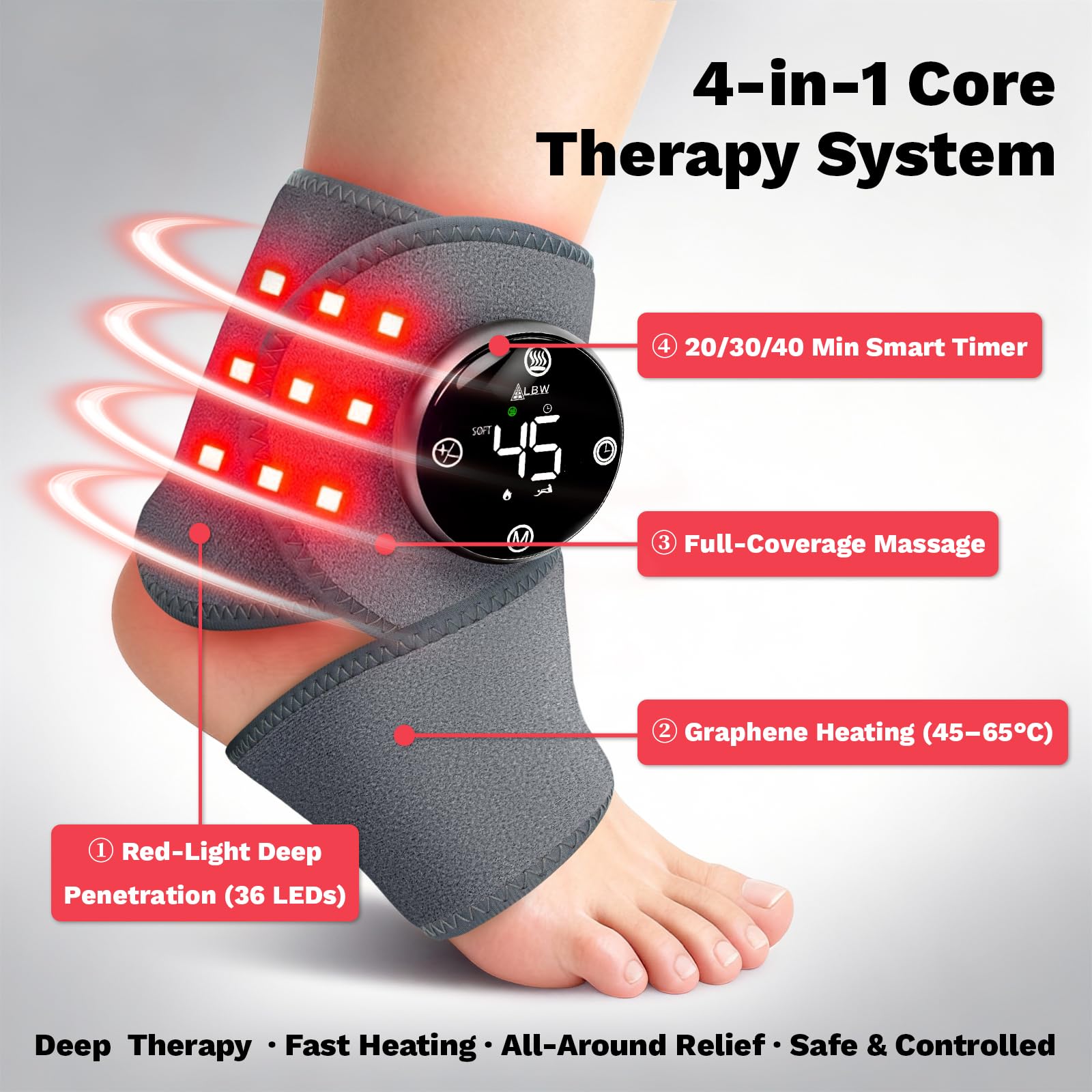 Wearable Foot Massager Wrap with Heating

