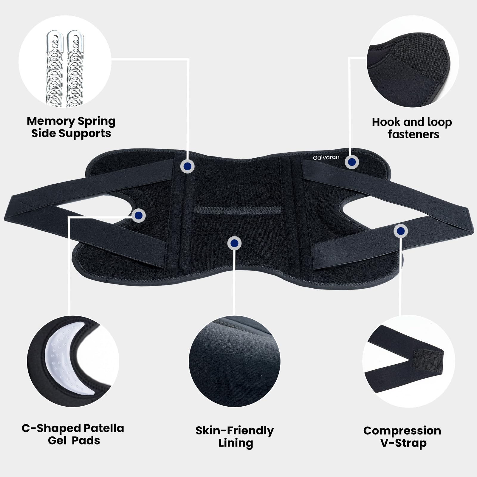Galvaran Knee Brace for ACL & MCL Support with Gel Pad

