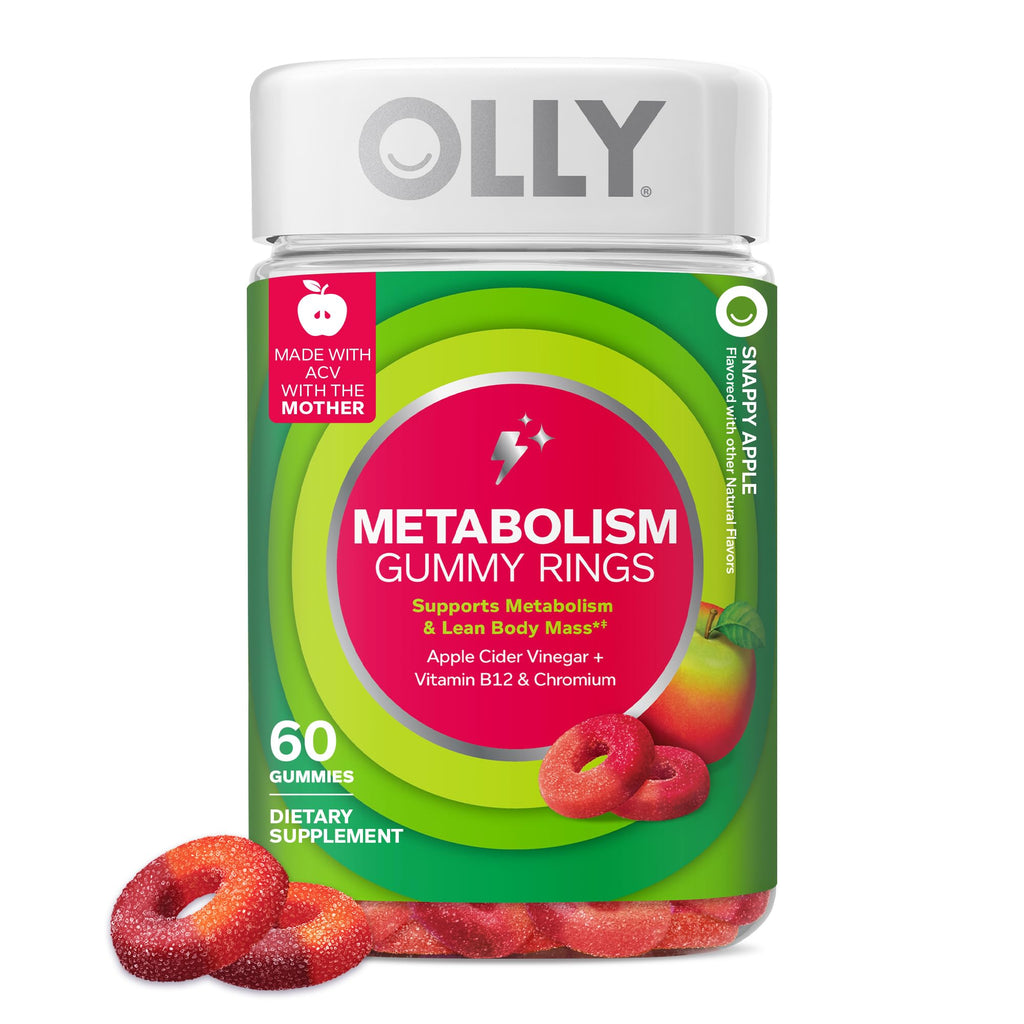 OLLY Metabolism Gummy Rings Apple Cider Vinegar B12 Chromium

