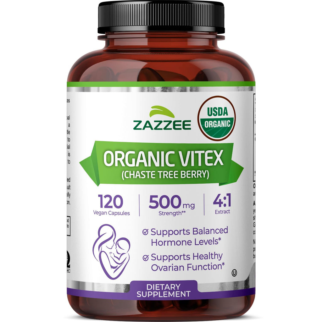Zazzee USDA Organic Vitex Extract for Hormonal Balance & Cycle Support